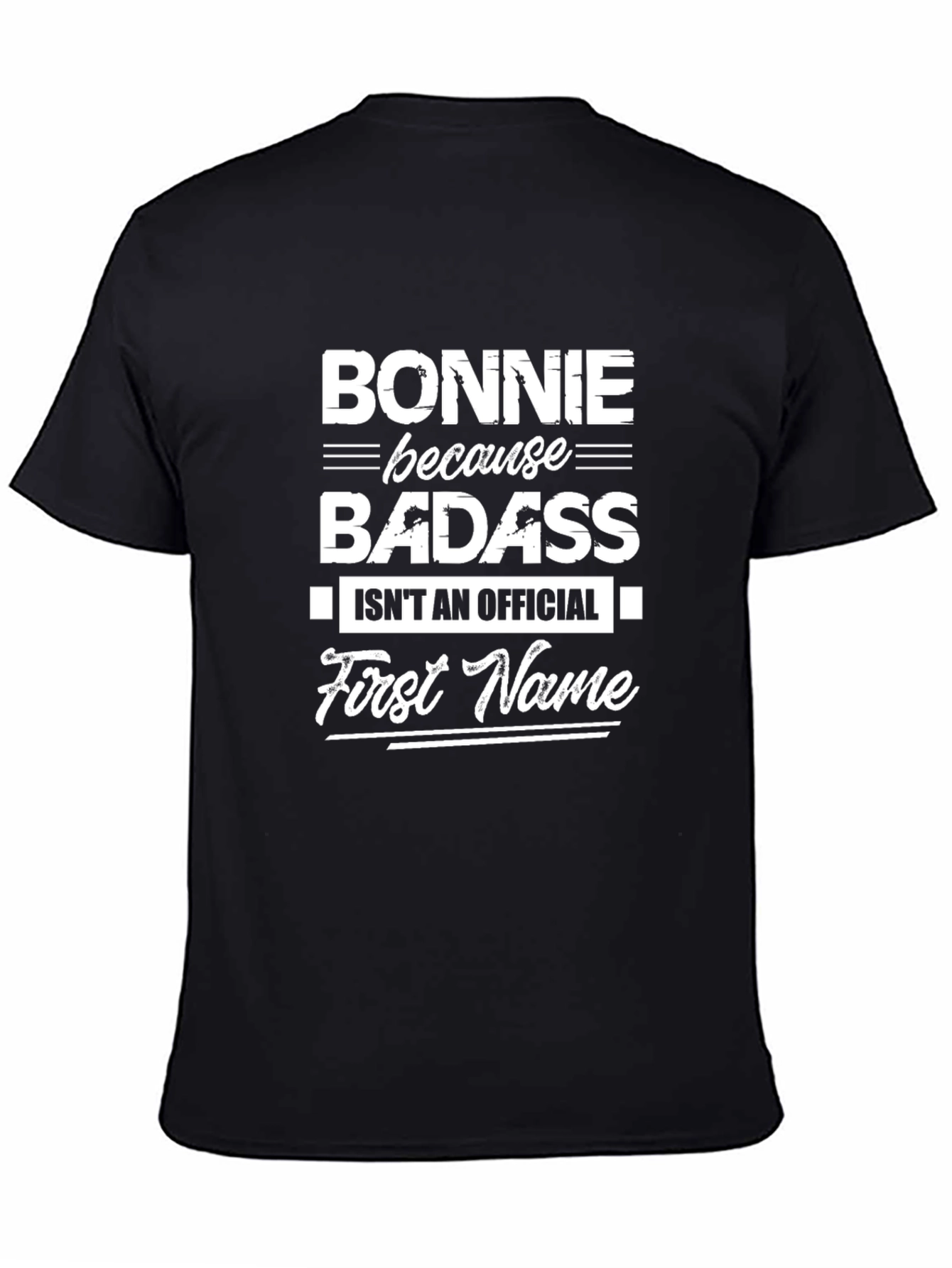 Black Bonnie Badass Funny Graphic T-Shirt view 4