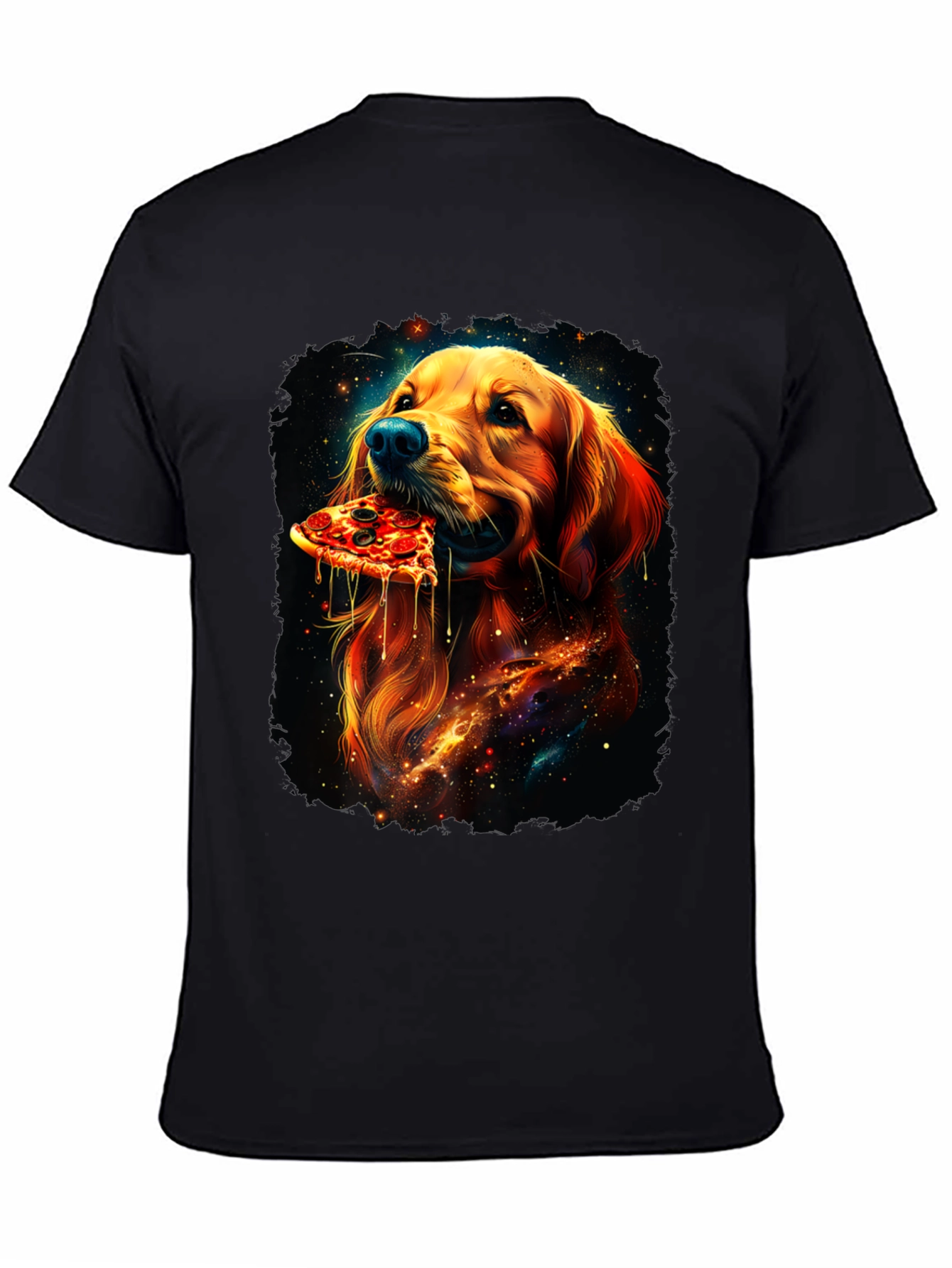 Dog Eating Pizza Graphic Tee - Unique Print - 4