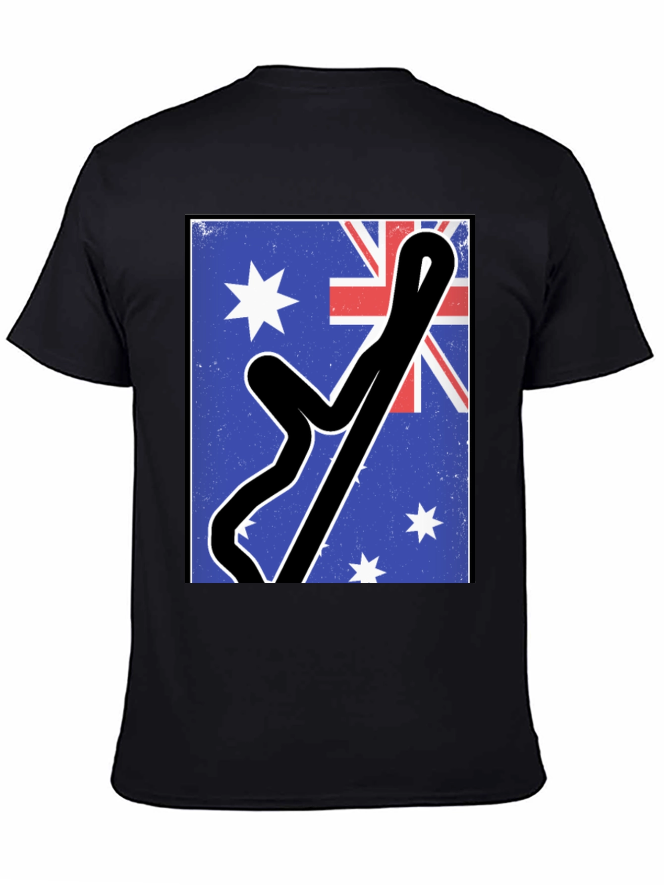 Black Australian Flag Racing Track Tee view 4