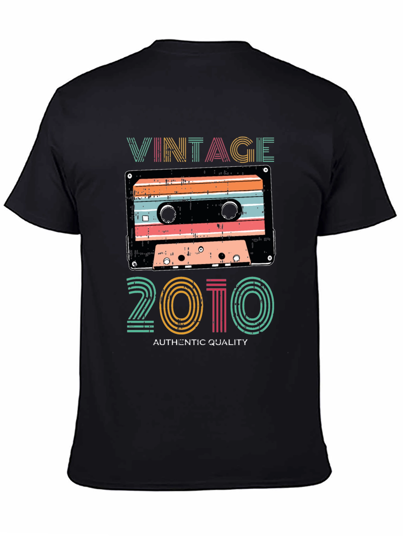 Black Vintage 2010 Cassette Tape Graphic T-Shirt view 4