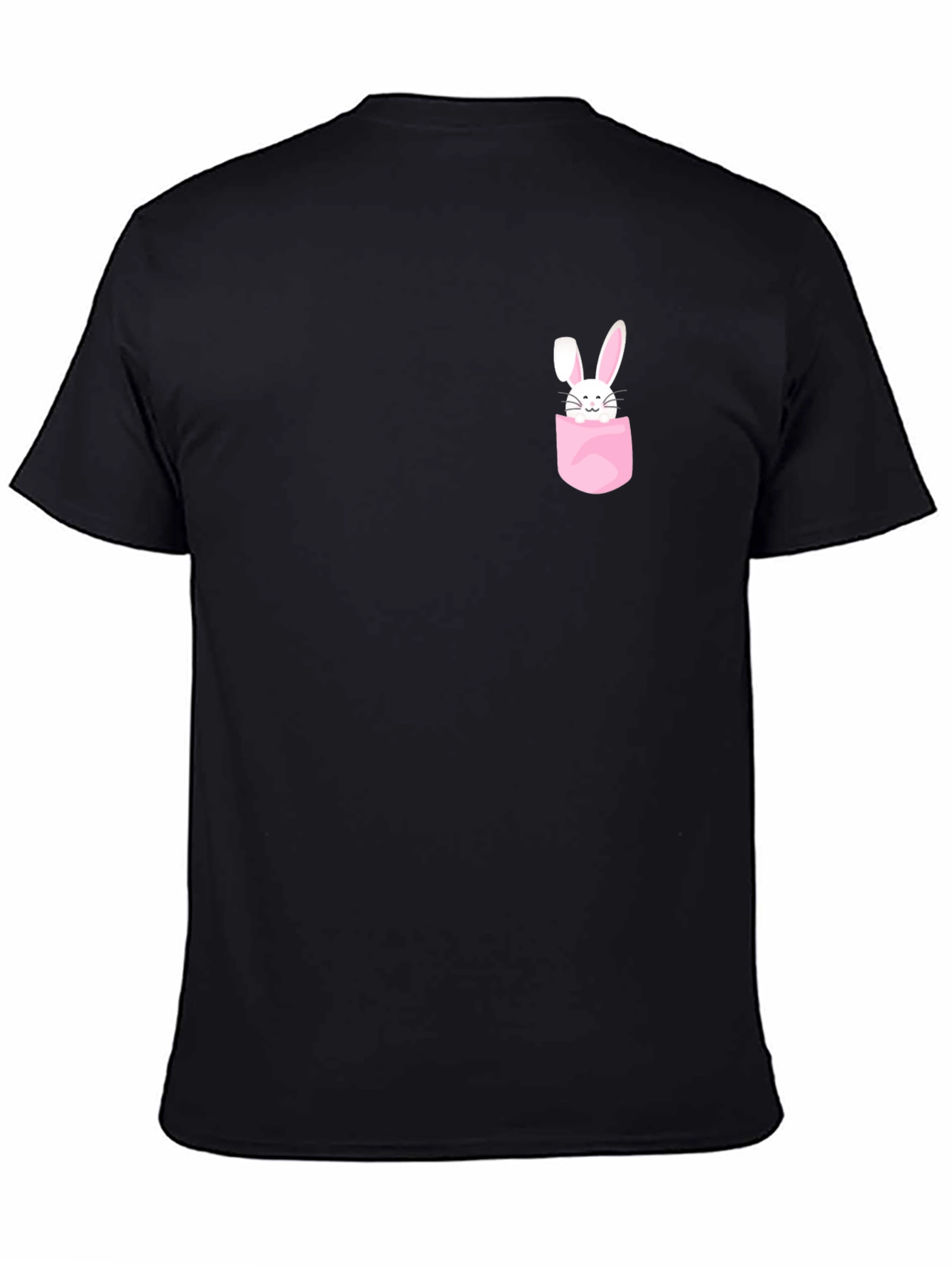 Black Bunny Pocket T-Shirt - Cute Easter Tee view 4