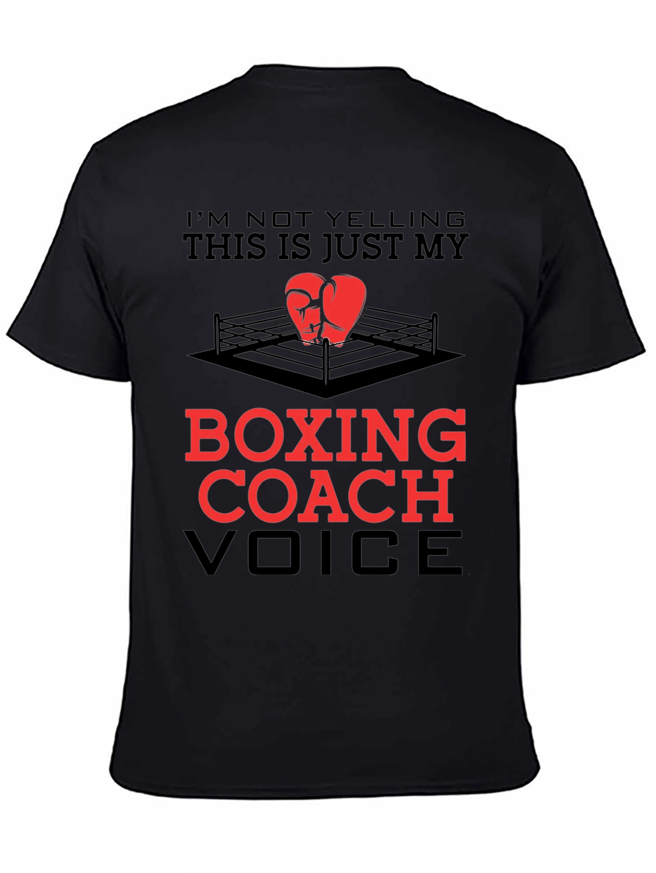 Black Boxing Coach T-Shirt - Funny Voice Tee view 4