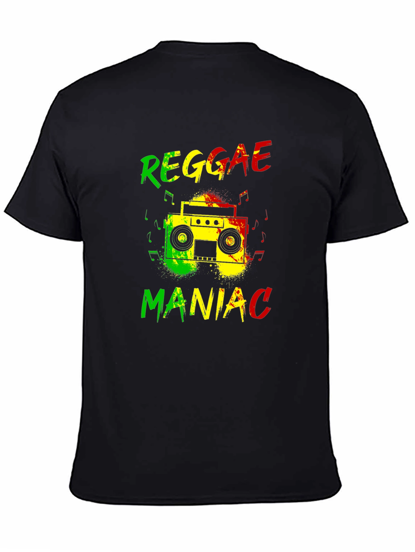 Black Reggae Maniac Graphic T-Shirt view 4