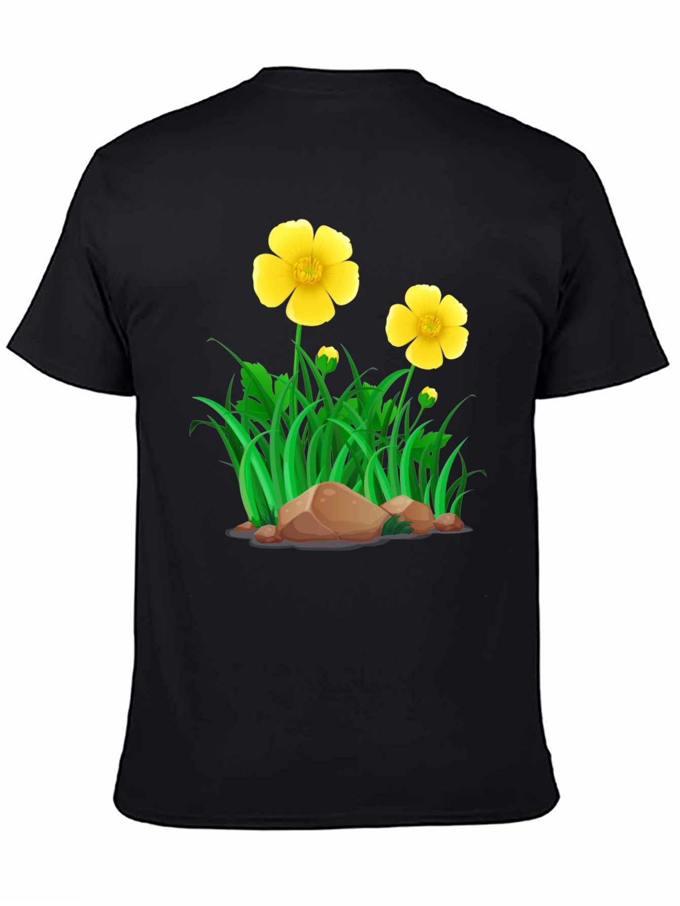 Black Floral Meadow Graphic Tee - Casual Style view 4