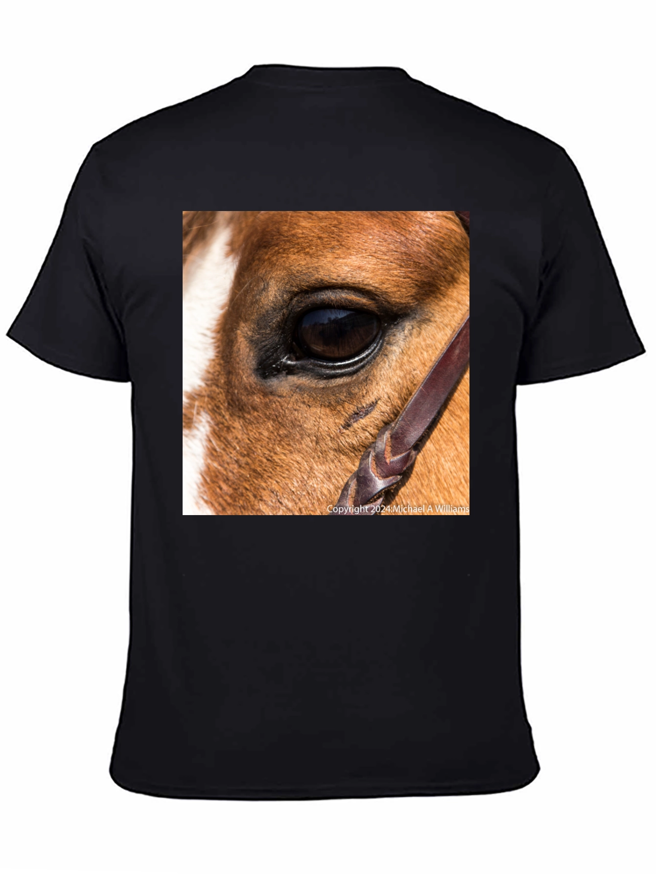 Black Horse Eye Graphic Tee - Unique Animal Lover's Shirt view 4