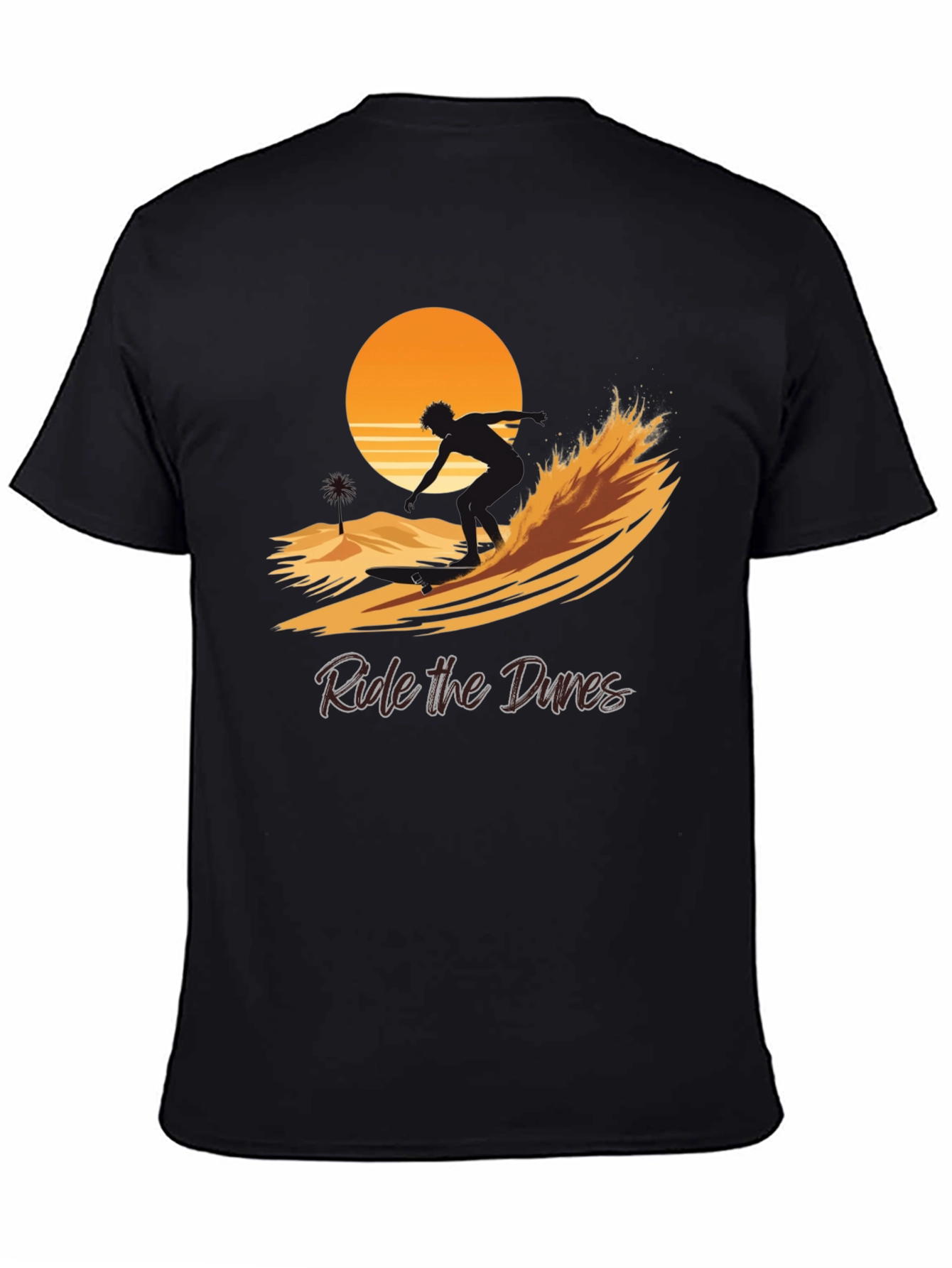 Black Ride the Dunes Graphic Tee - Black Cotton Shirt view 4