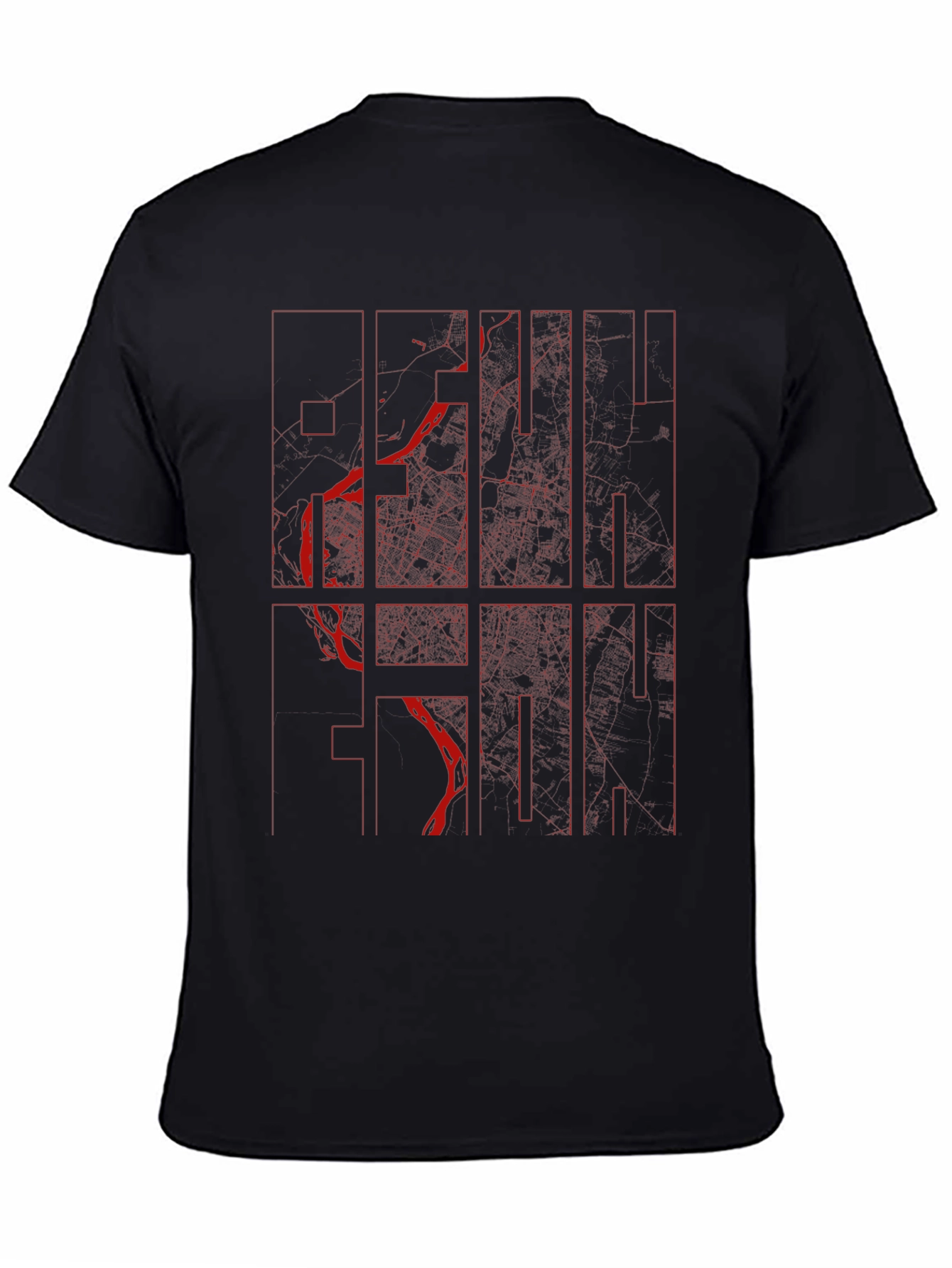 Black Hanoi City Map Graphic Tee - Stylish Urban Design view 4
