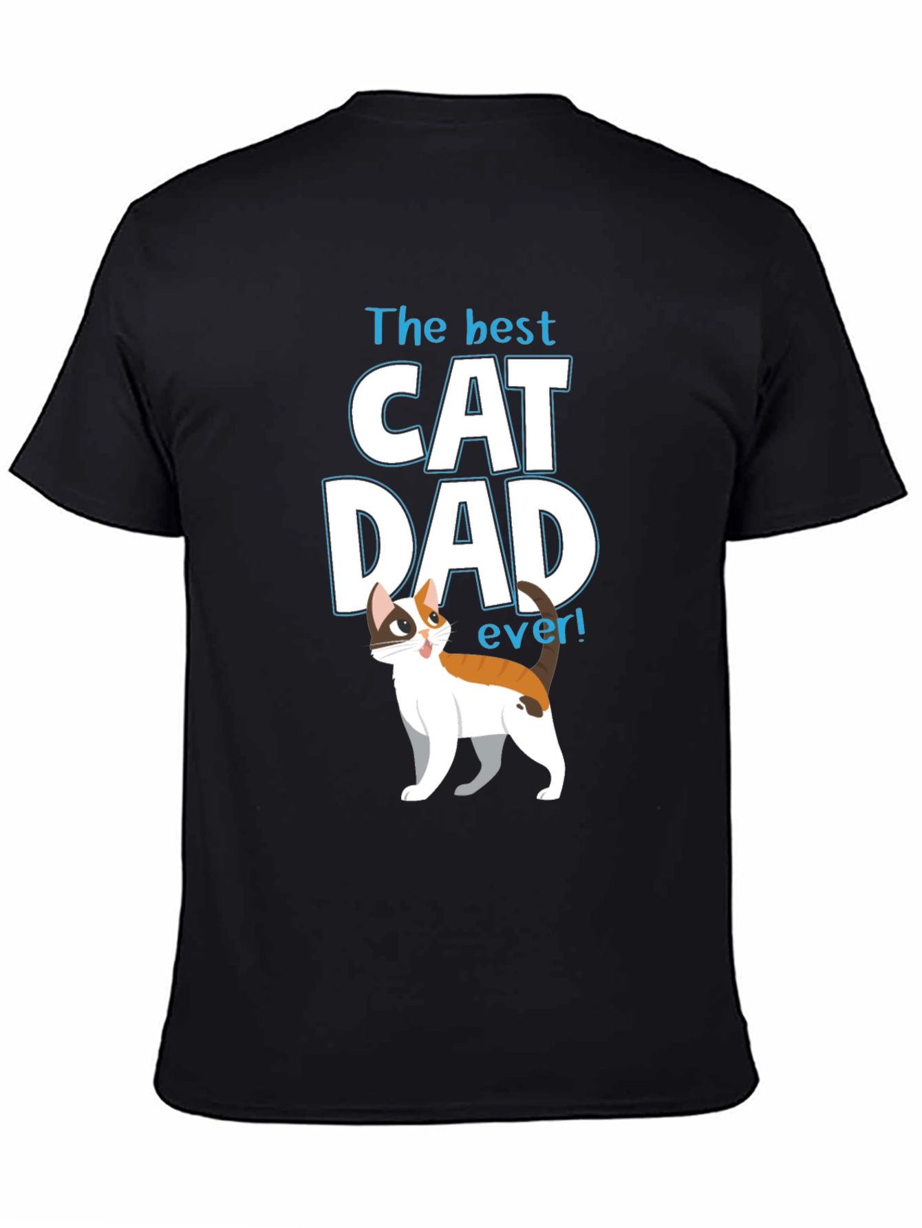 Black The Best Cat Dad Ever Black T-Shirt view 4