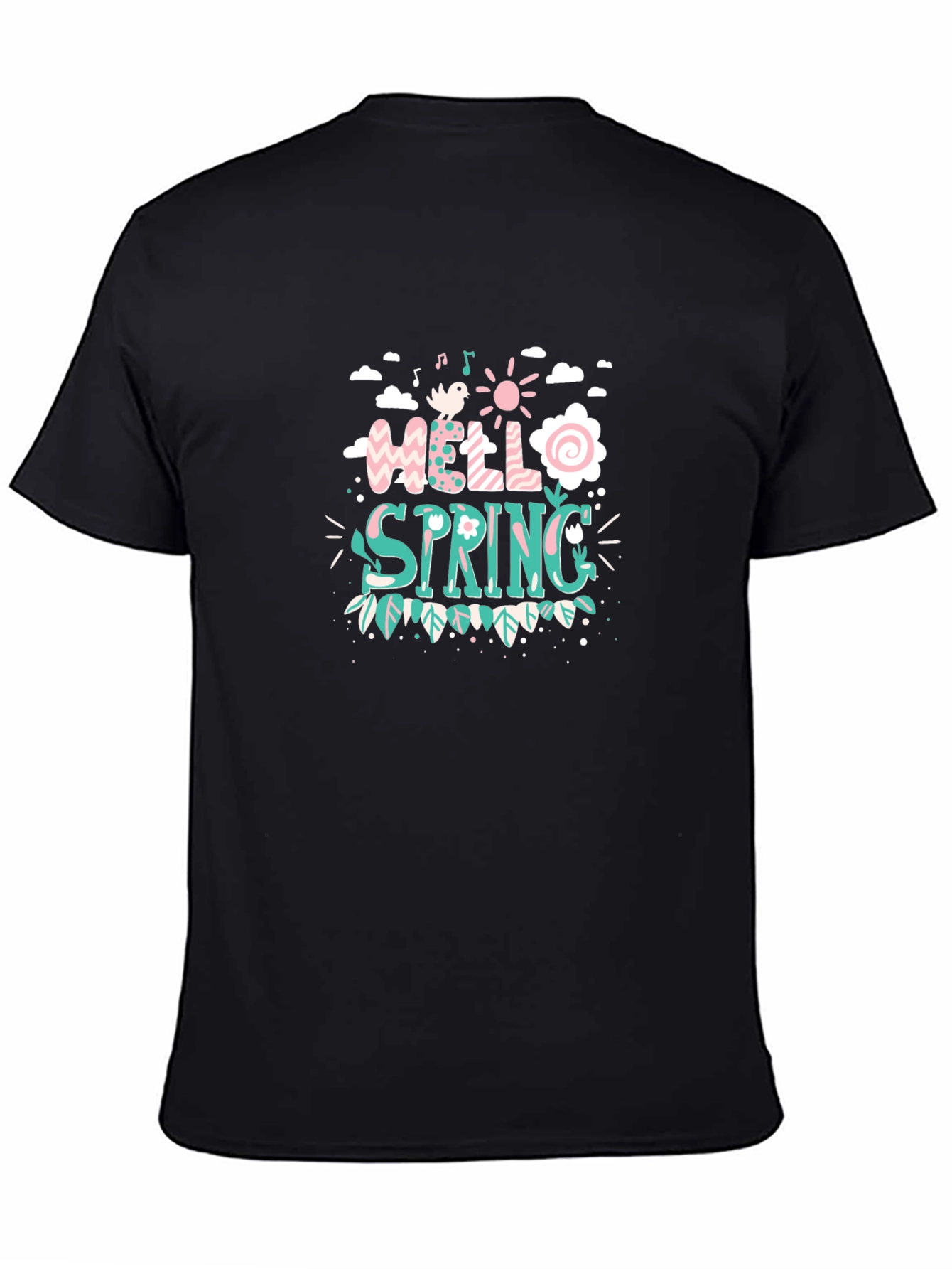 Black Hello Spring Graphic Tee view 4