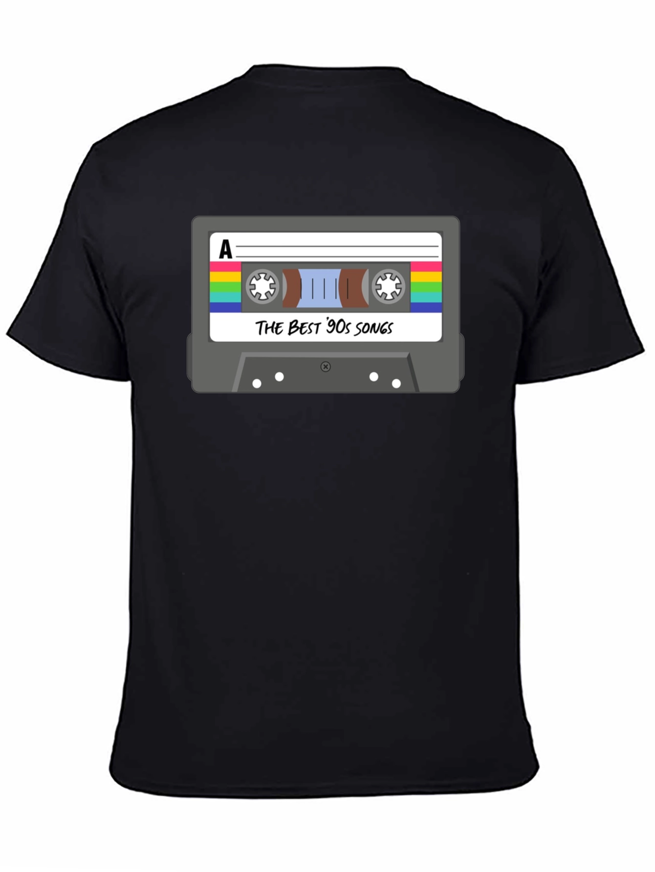 Black Retro 90s Music Cassette T-Shirt view 4