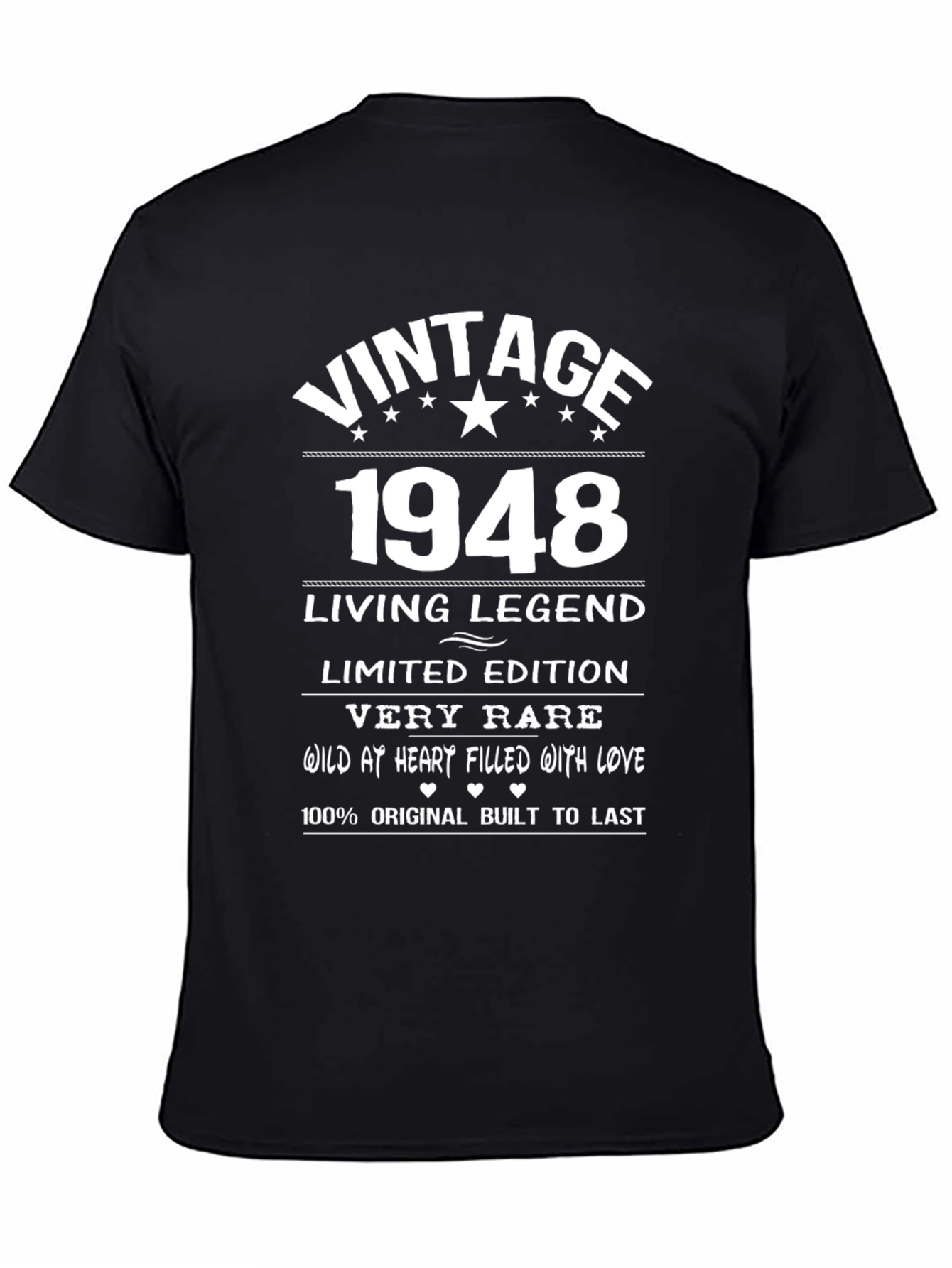 Black Vintage 1948 Legend Black Graphic Tee view 4