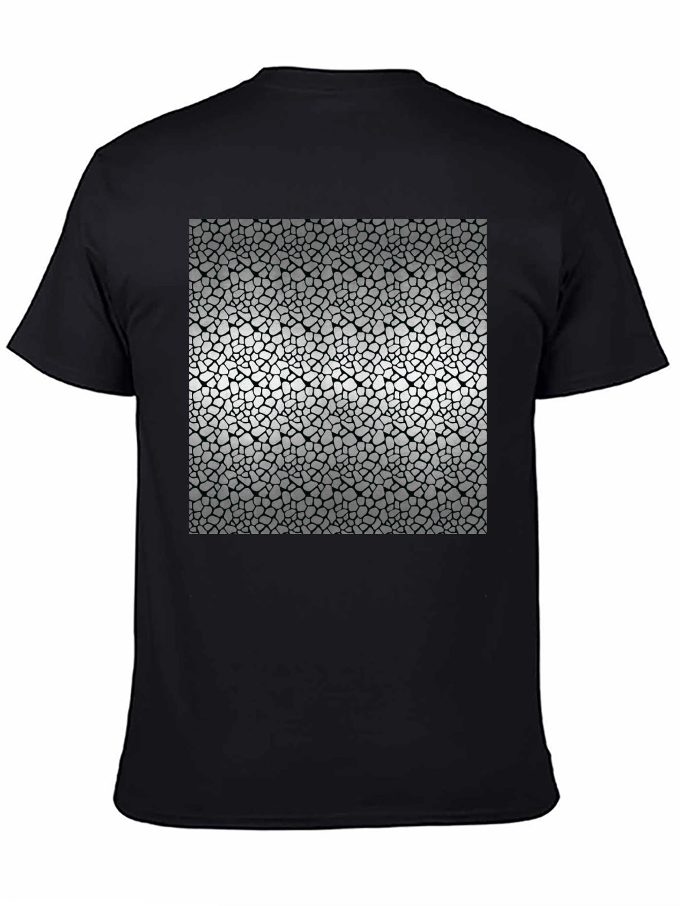 Black Mosaic Print Black T-Shirt view 4