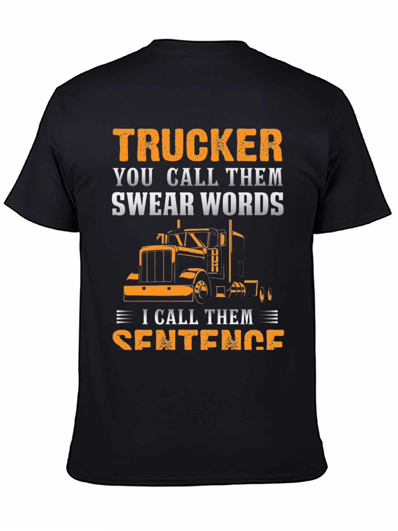 Black Trucker Swear Words T-Shirt view 4