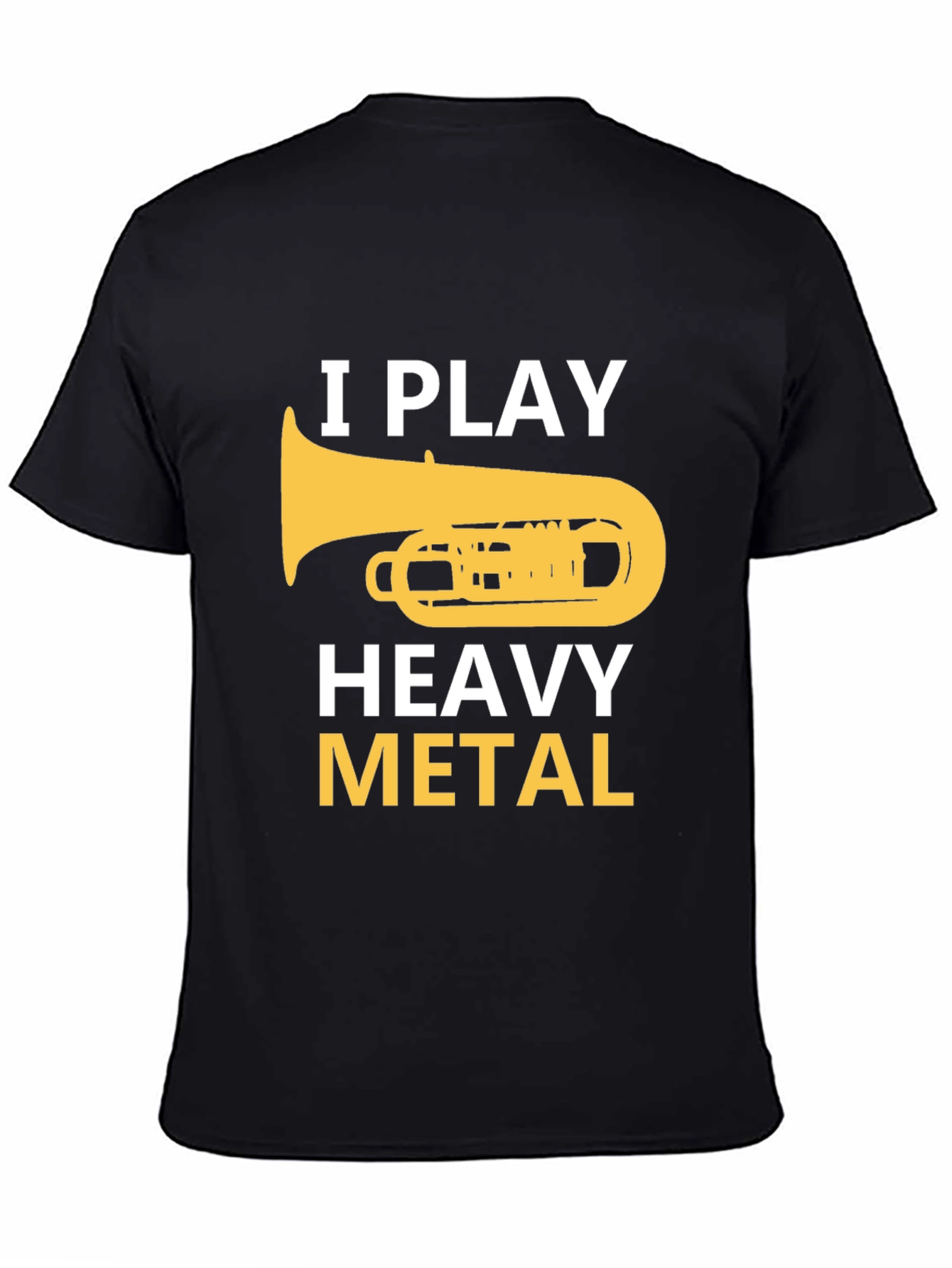 Black I Play Heavy Metal Tuba Musician Graphic Tee view 4