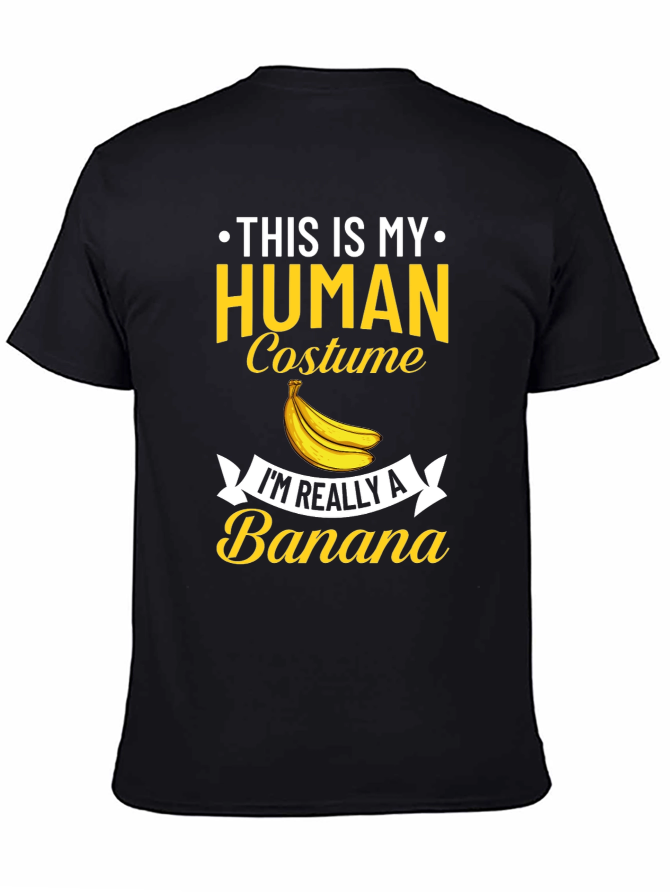 Black Human Costume Banana T-Shirt - Funny Novelty Tee view 4