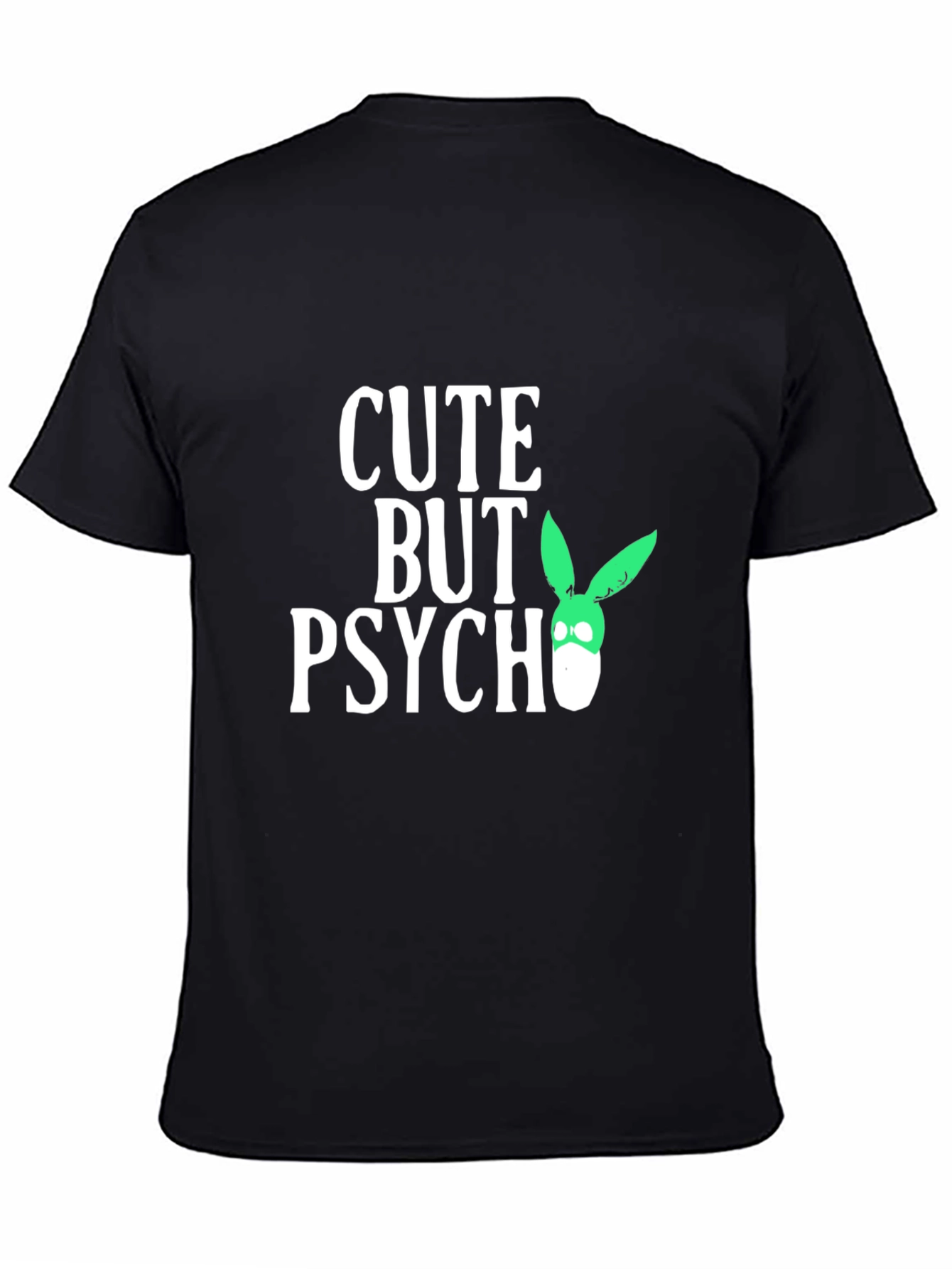 Black Cute But Psycho Bunny Graphic Tee - Black view 4