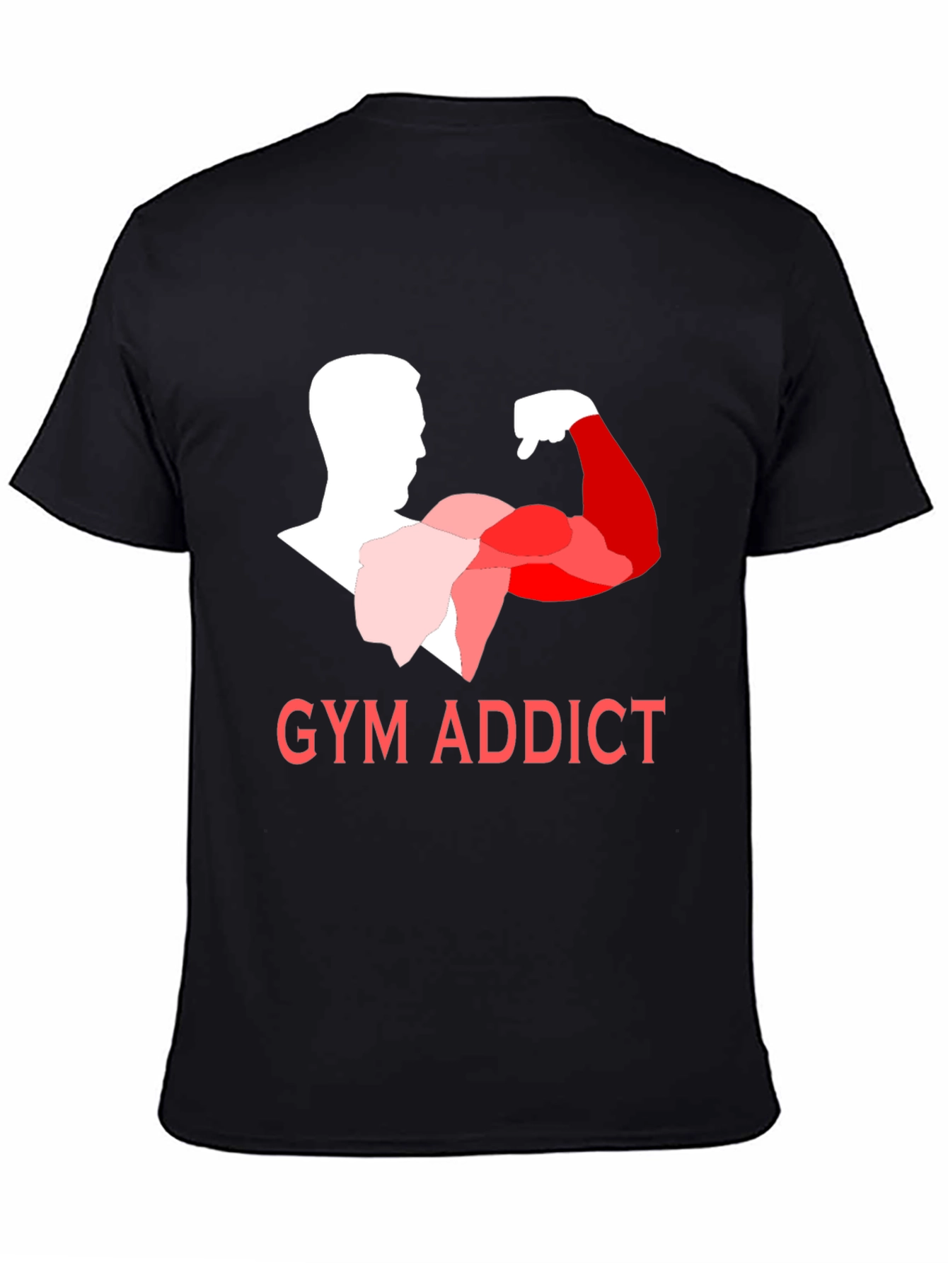Black Gym Addict Black T-Shirt view 4