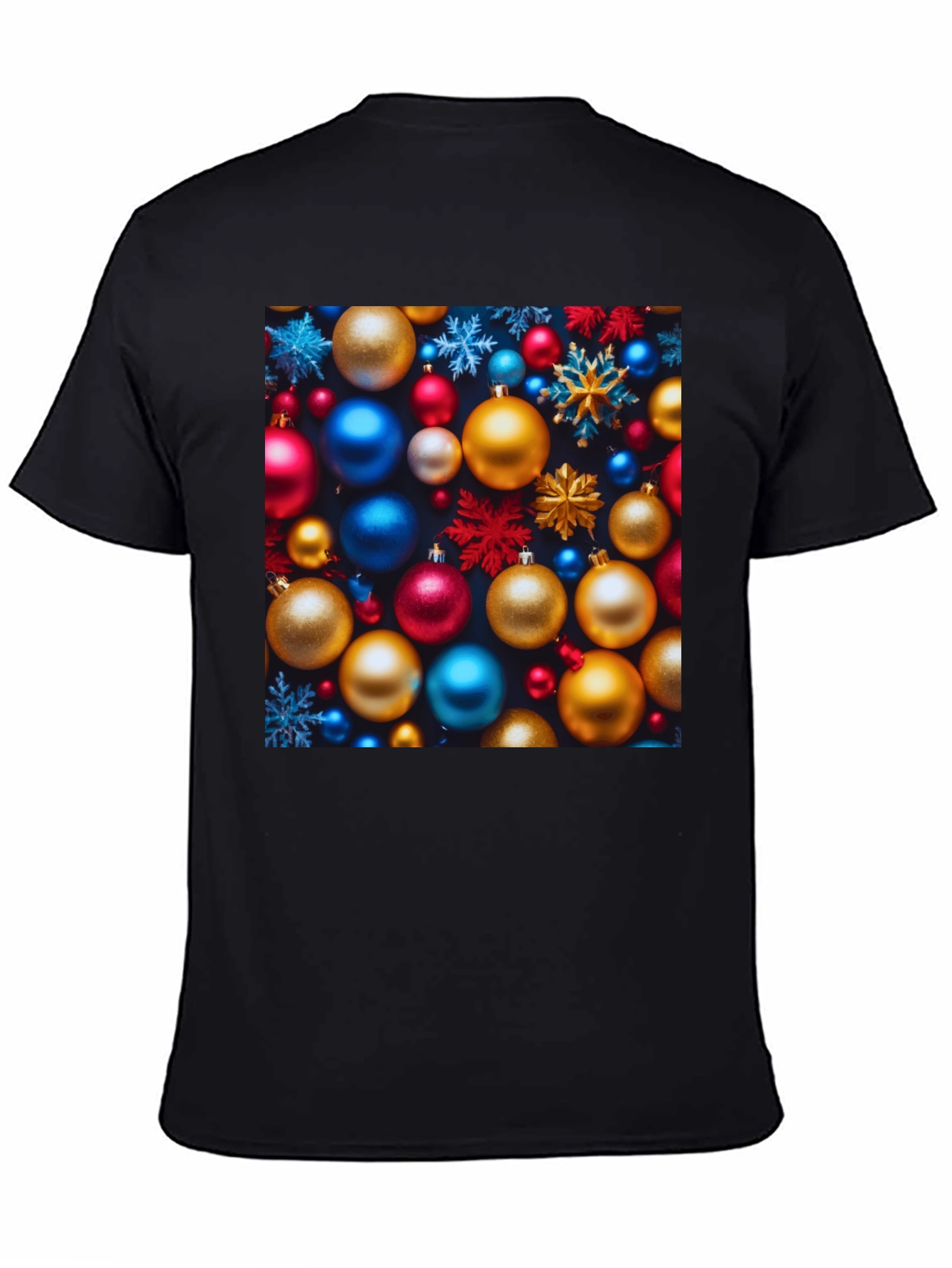 Black Festive Christmas Ornament T-Shirt - Holiday Cheer view 4