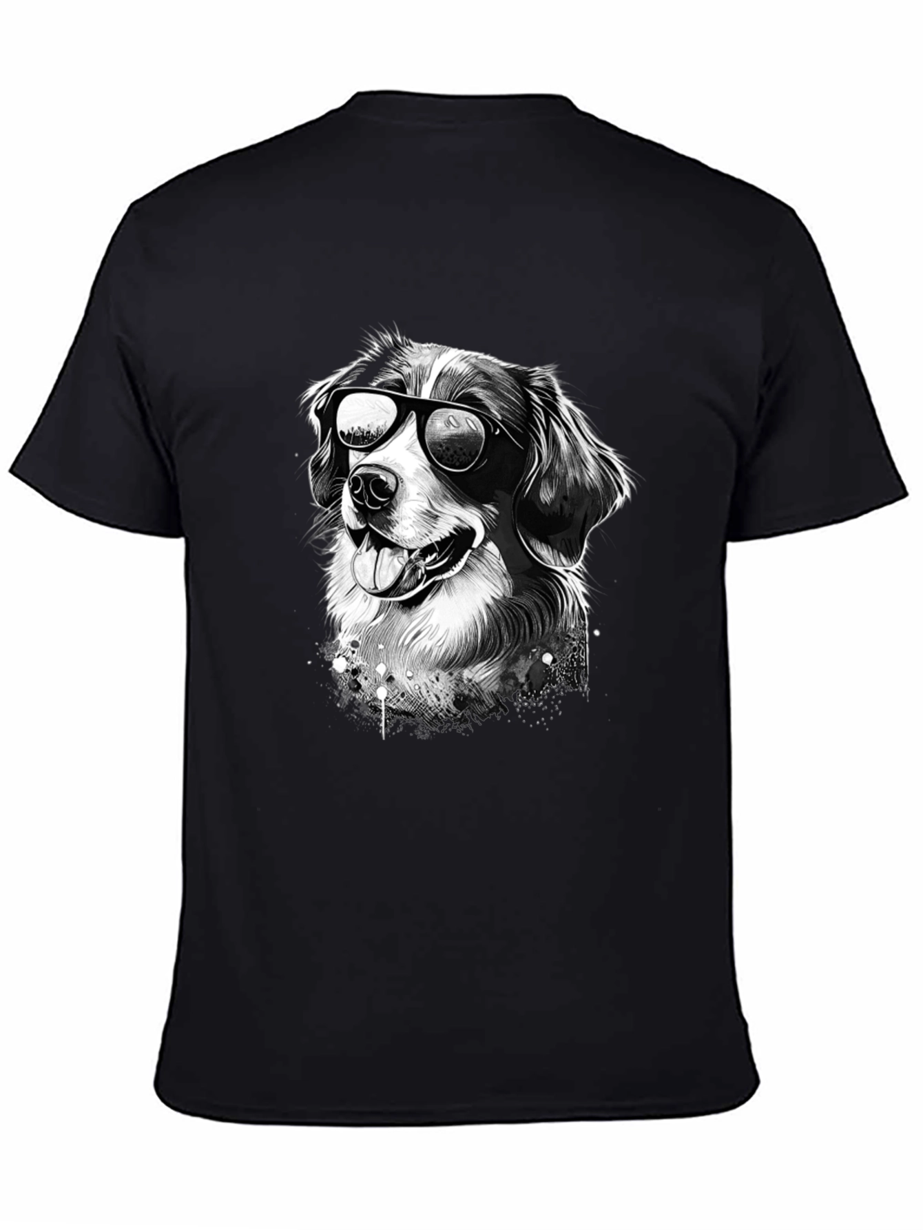 Cool Dog Graphic Tee - Black Cotton T-Shirt - 4