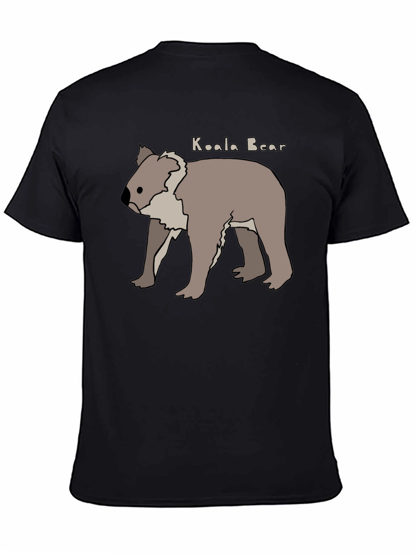 Black Koala Bear Graphic Print Tee - Casual Style view 4
