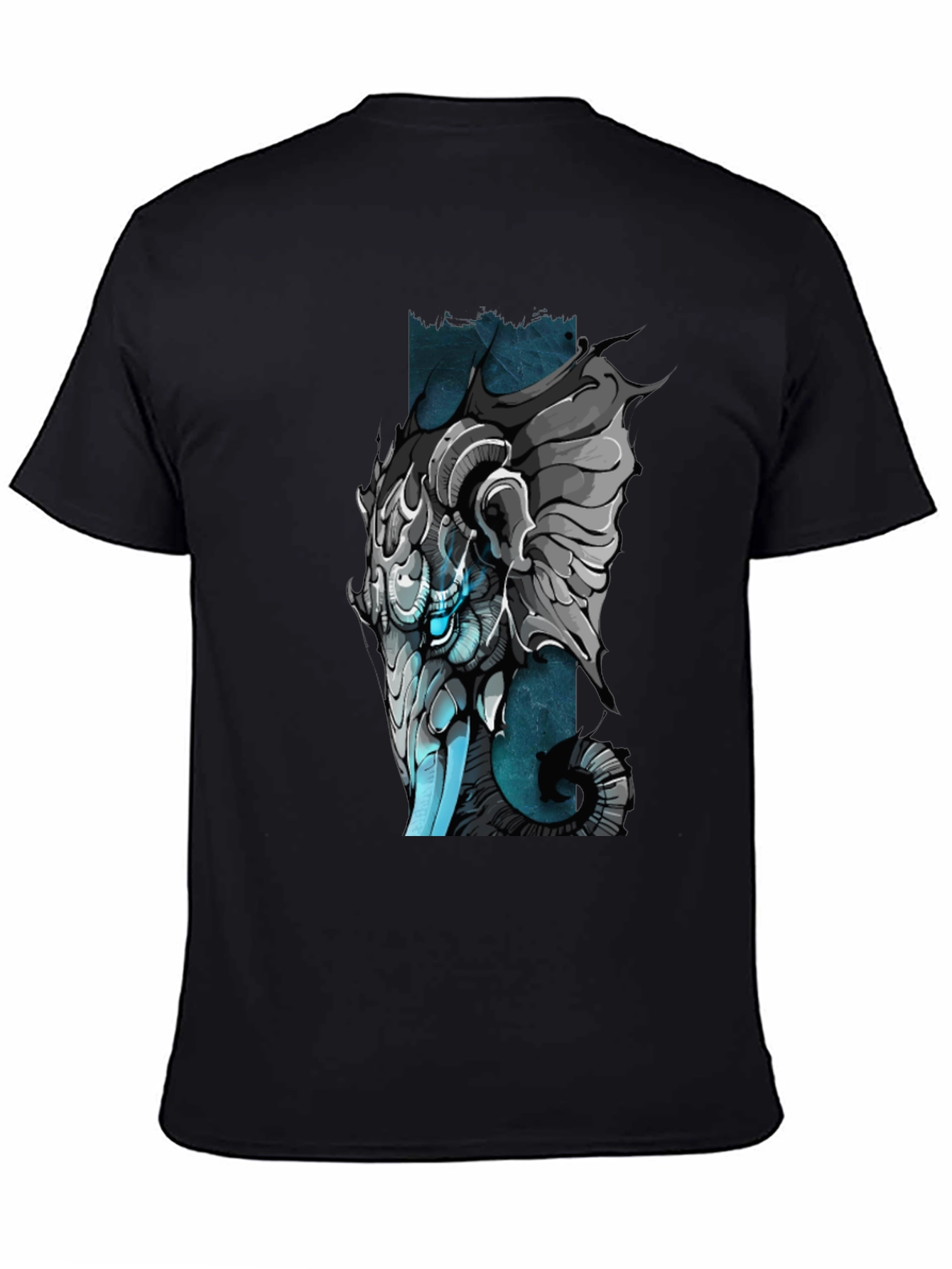 Black Cybernetic Ram T-Shirt - Unique Graphic Tee view 4