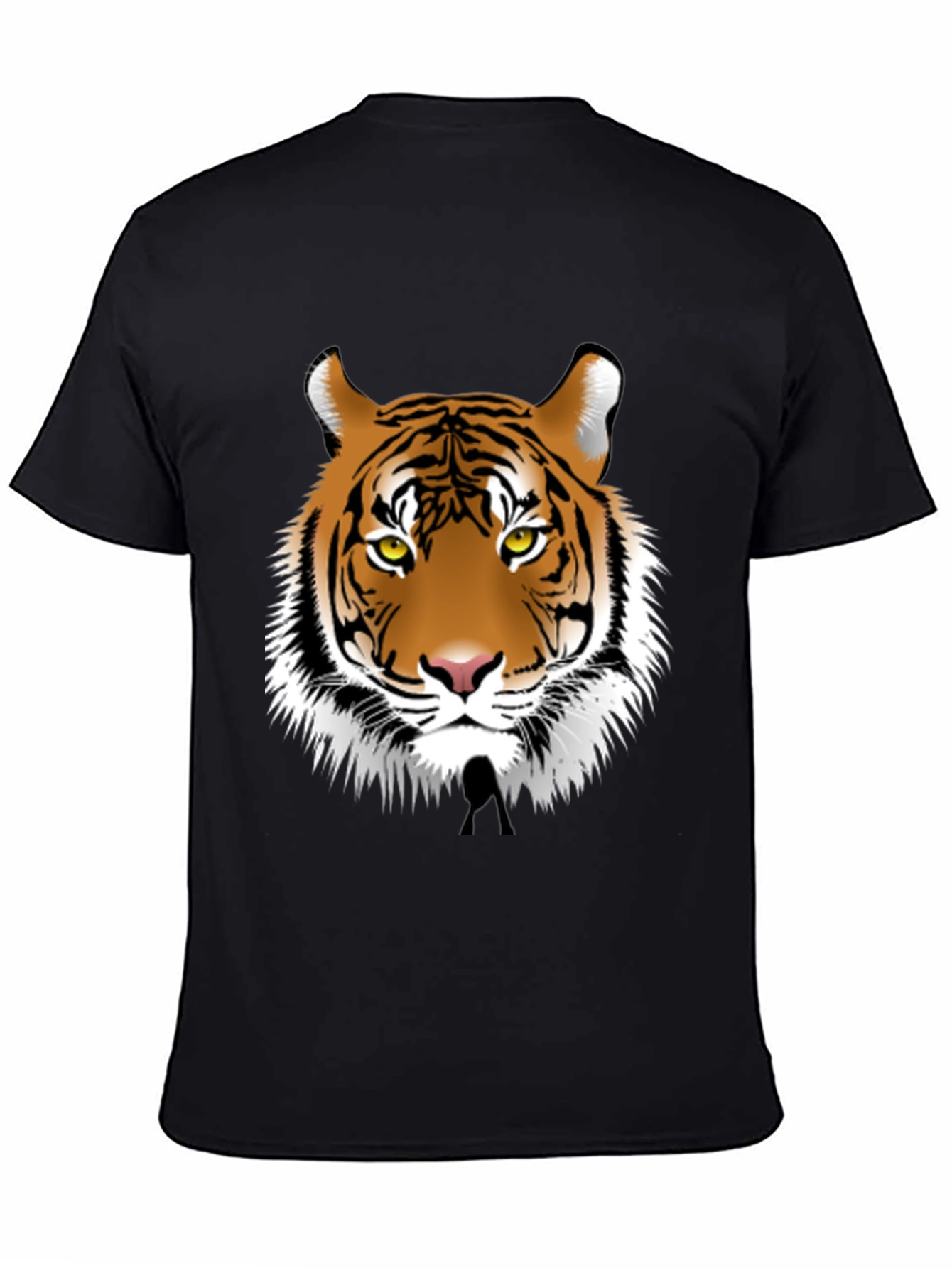 Black Bold Tiger Graphic Tee - Black Cotton Blend view 4