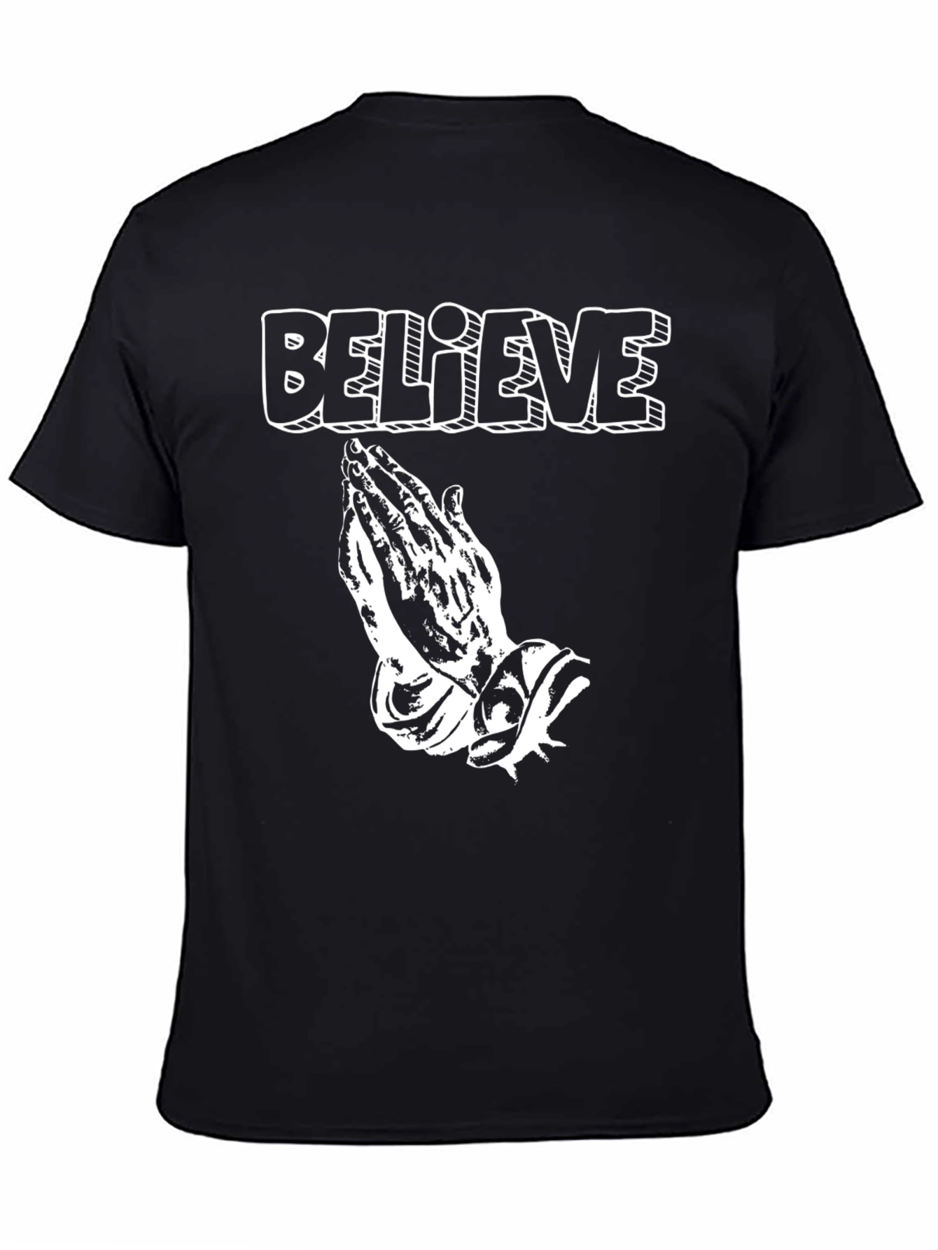 Black Believe Graphic Tee - Prayer Hands Black T-Shirt view 4