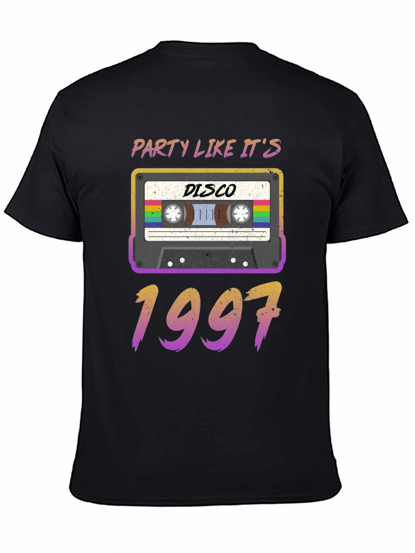 Black Disco Party Like It's 1997 Cassette Tape T-Shirt view 4
