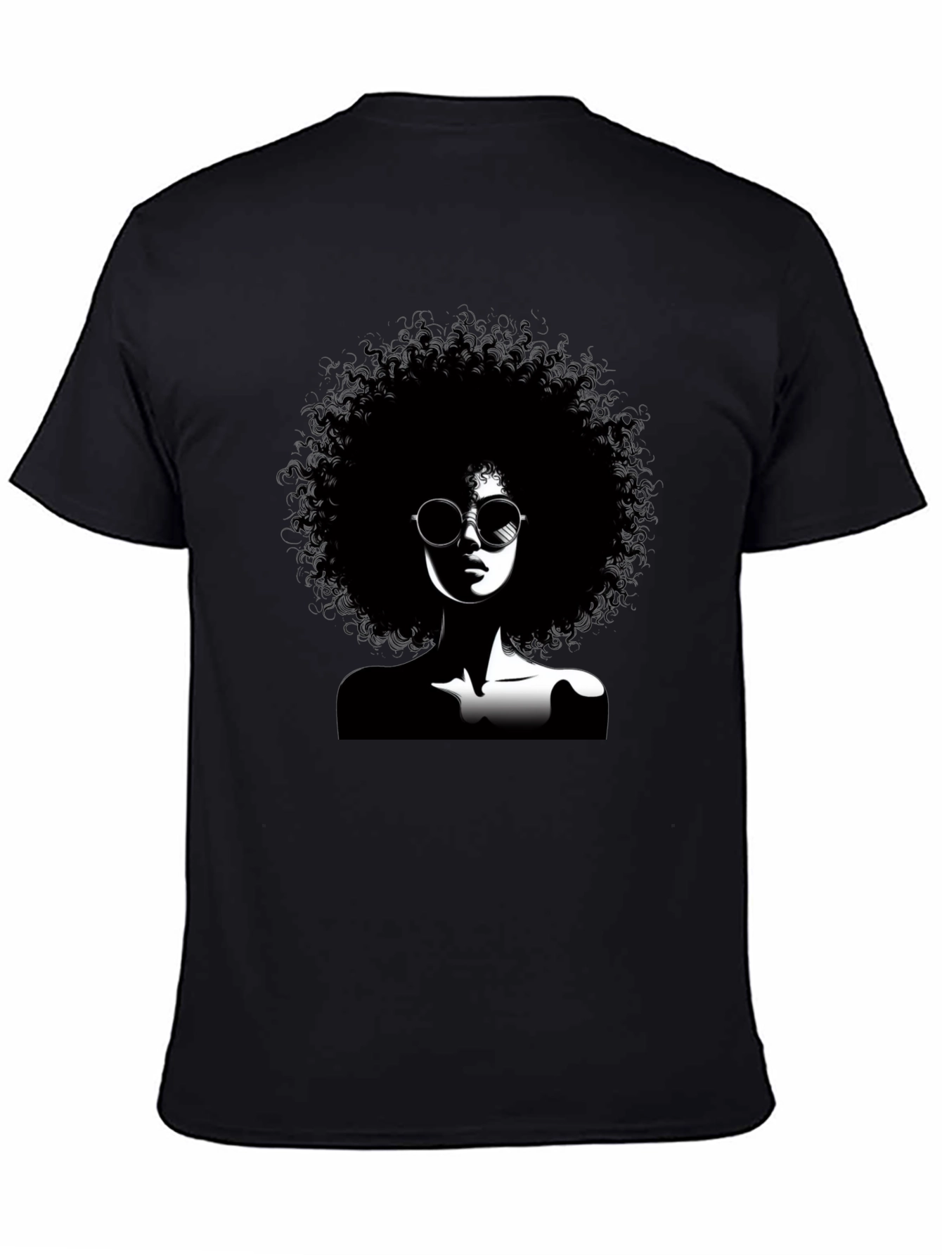 Black Afro Silhouette Graphic T-Shirt - Unisex Cotton Tee view 4