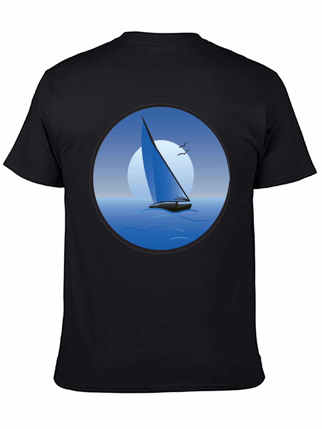 Black Sailboat Graphic Black T-Shirt view 4