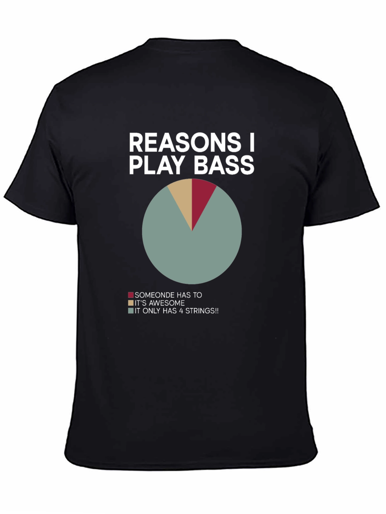 Black Reasons I Play Bass T-Shirt view 4