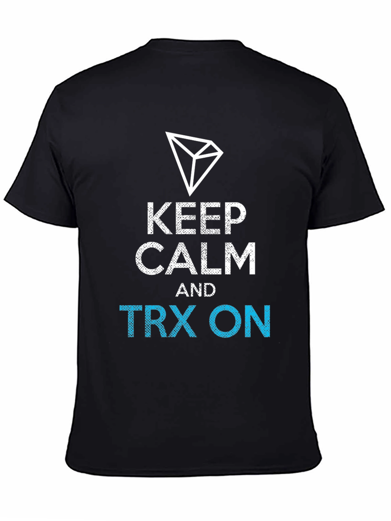 Black Keep Calm TRX On Black T-Shirt view 4