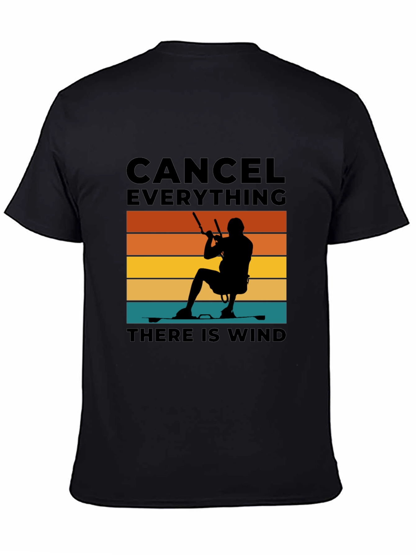 Black Cancel Everything Wind T-Shirt view 4