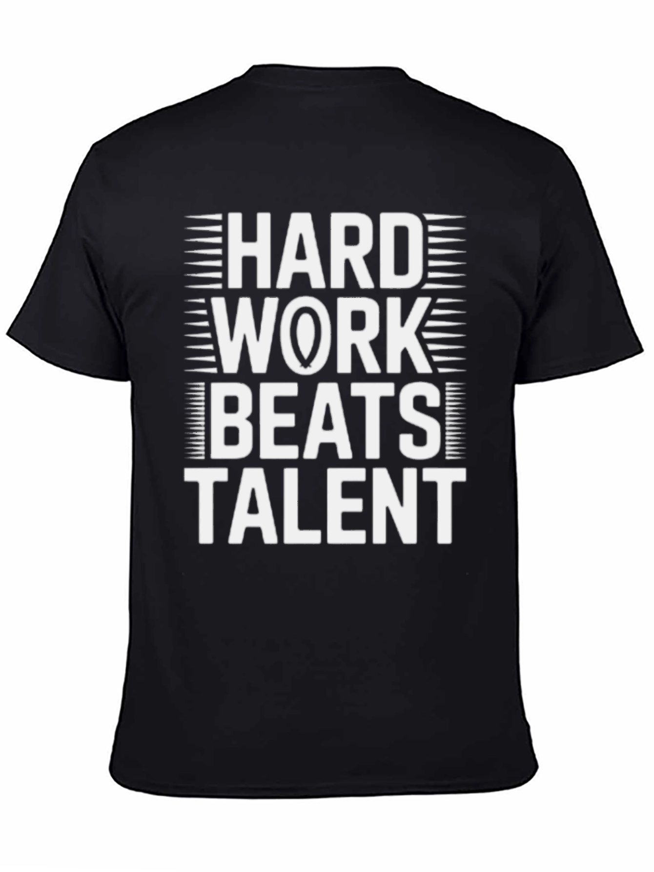 Black Hard Work Beats Talent Graphic T-Shirt view 4