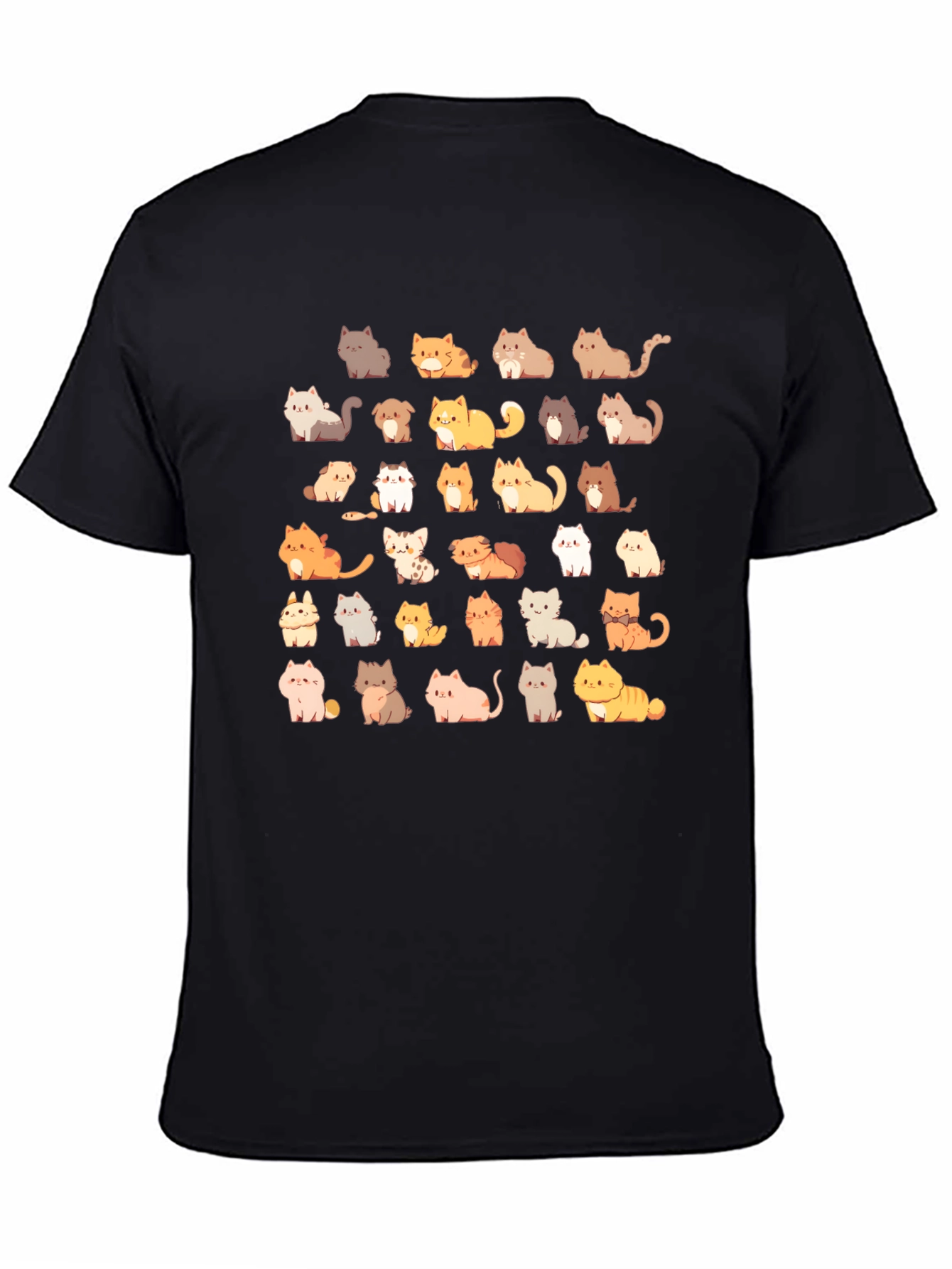 Black Cat Lover T-Shirt - Cute Cartoon Cats view 4