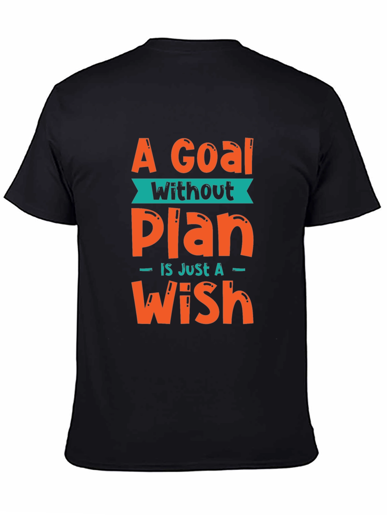 Black Goal Without a Plan Graphic Tee - Motivational T-Shirt view 4
