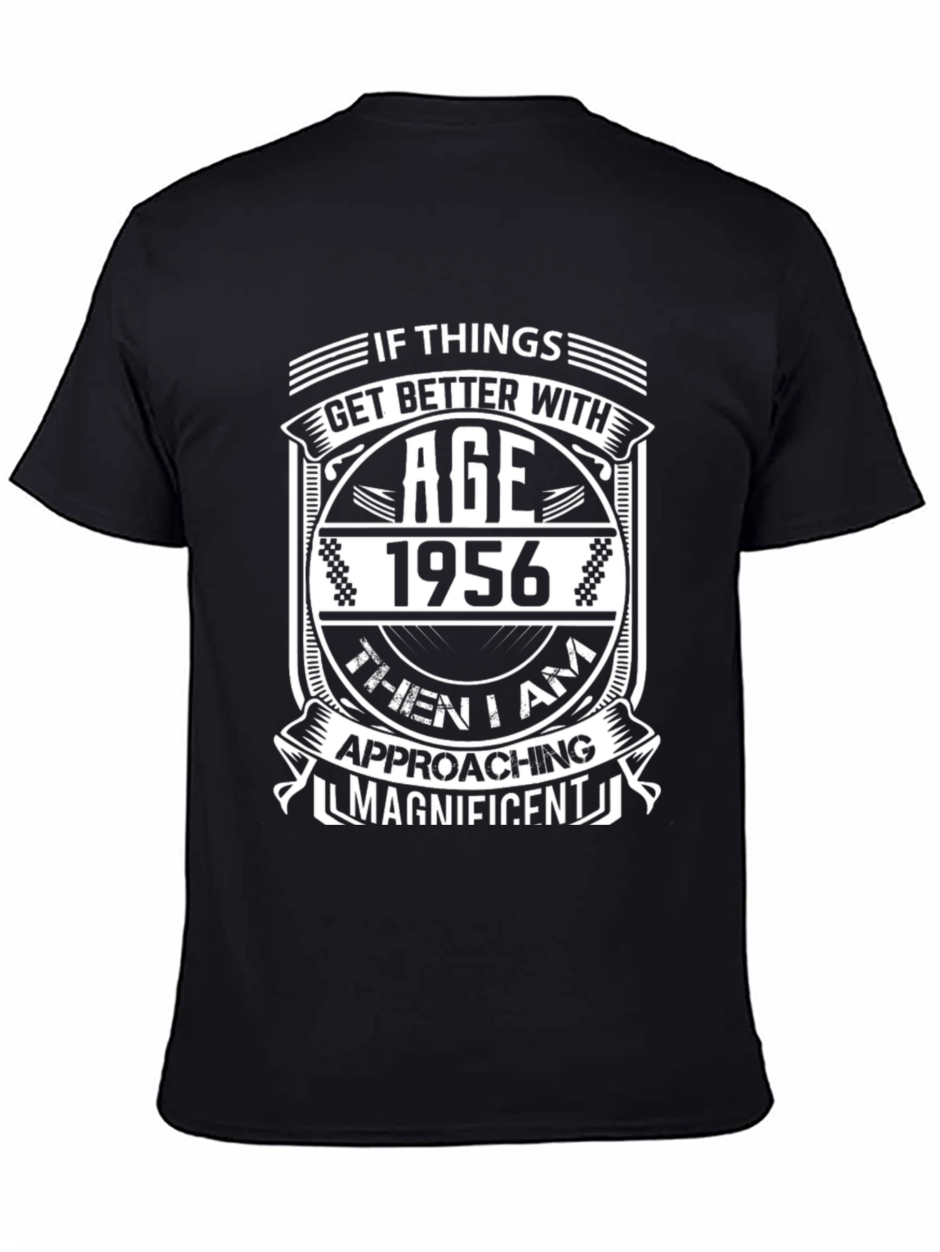 Black Vintage 1956 Age Better Men's Black T-Shirt view 4