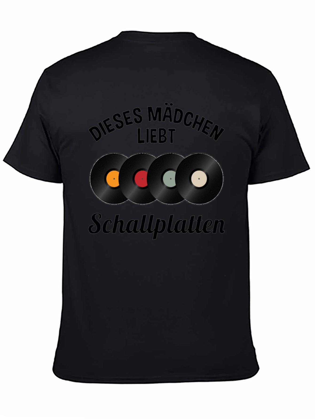 Black Vinyl Record Lover T-Shirt - German Text view 4