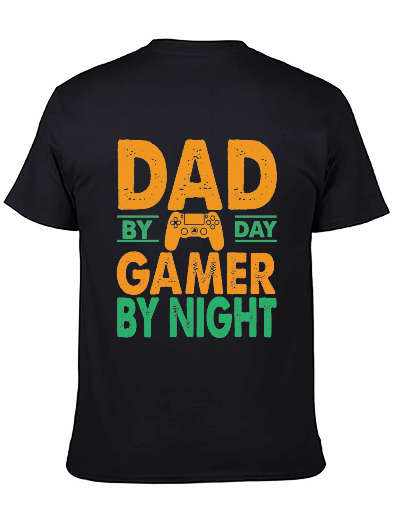 Black Dad By Day Gamer By Night T-Shirt view 4