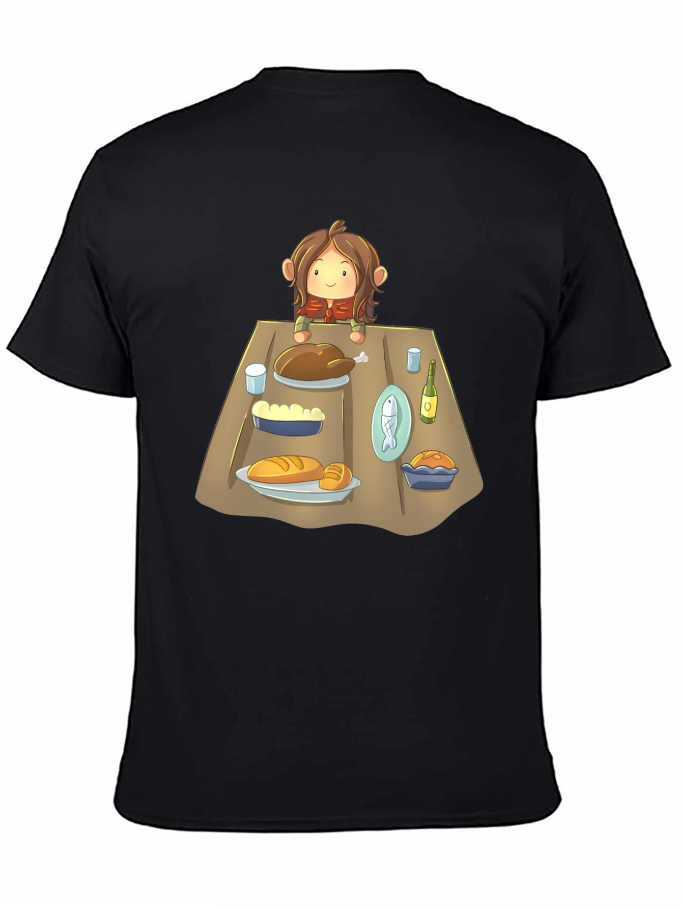 Black Hobbit Feast T-Shirt - Whimsical Lord of the Rings Apparel view 4