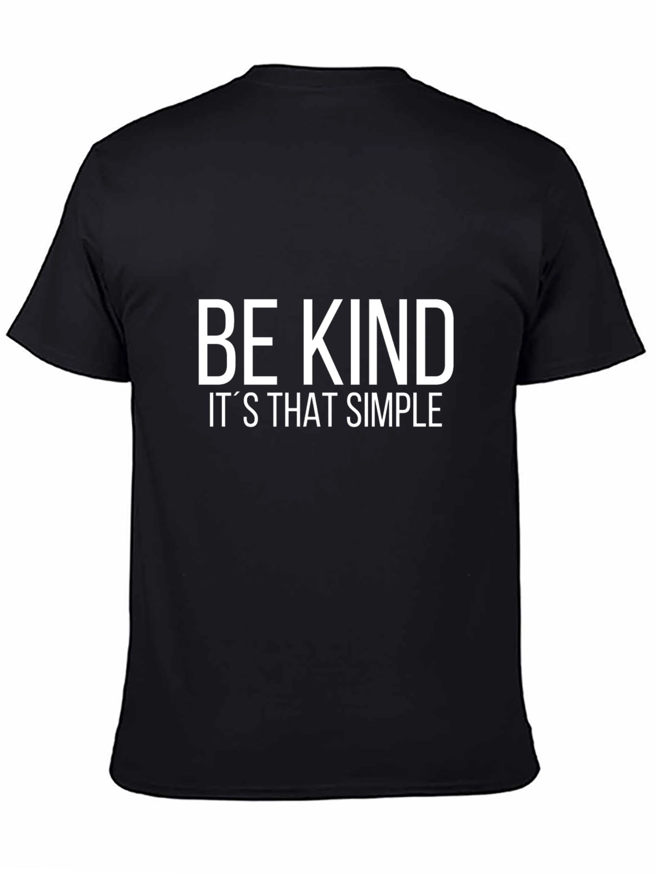 Black Be Kind T-Shirt: Simple Message, Black Cotton Tee view 4