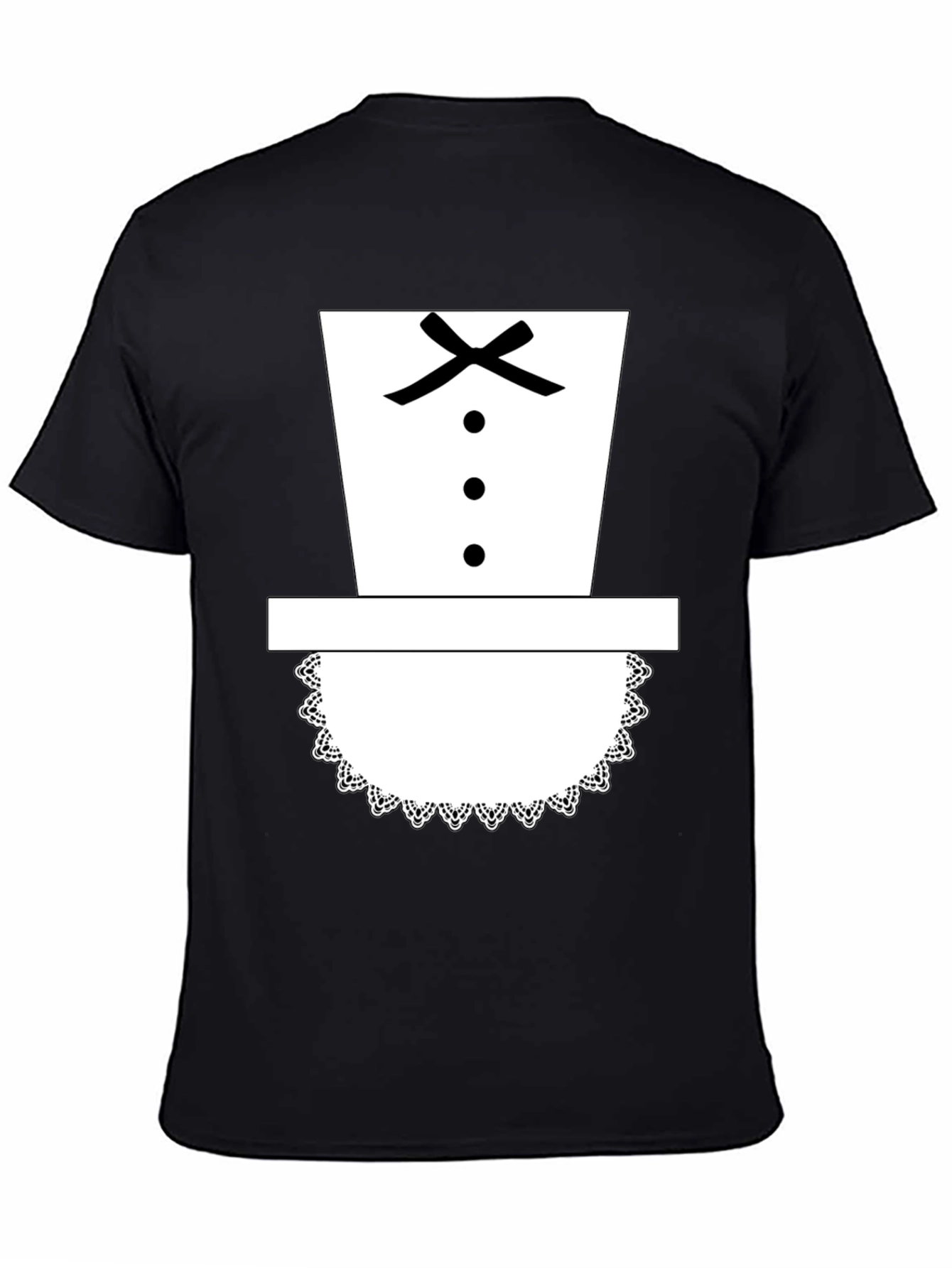 Black Maid Costume Graphic Tee - Novelty Apparel view 4