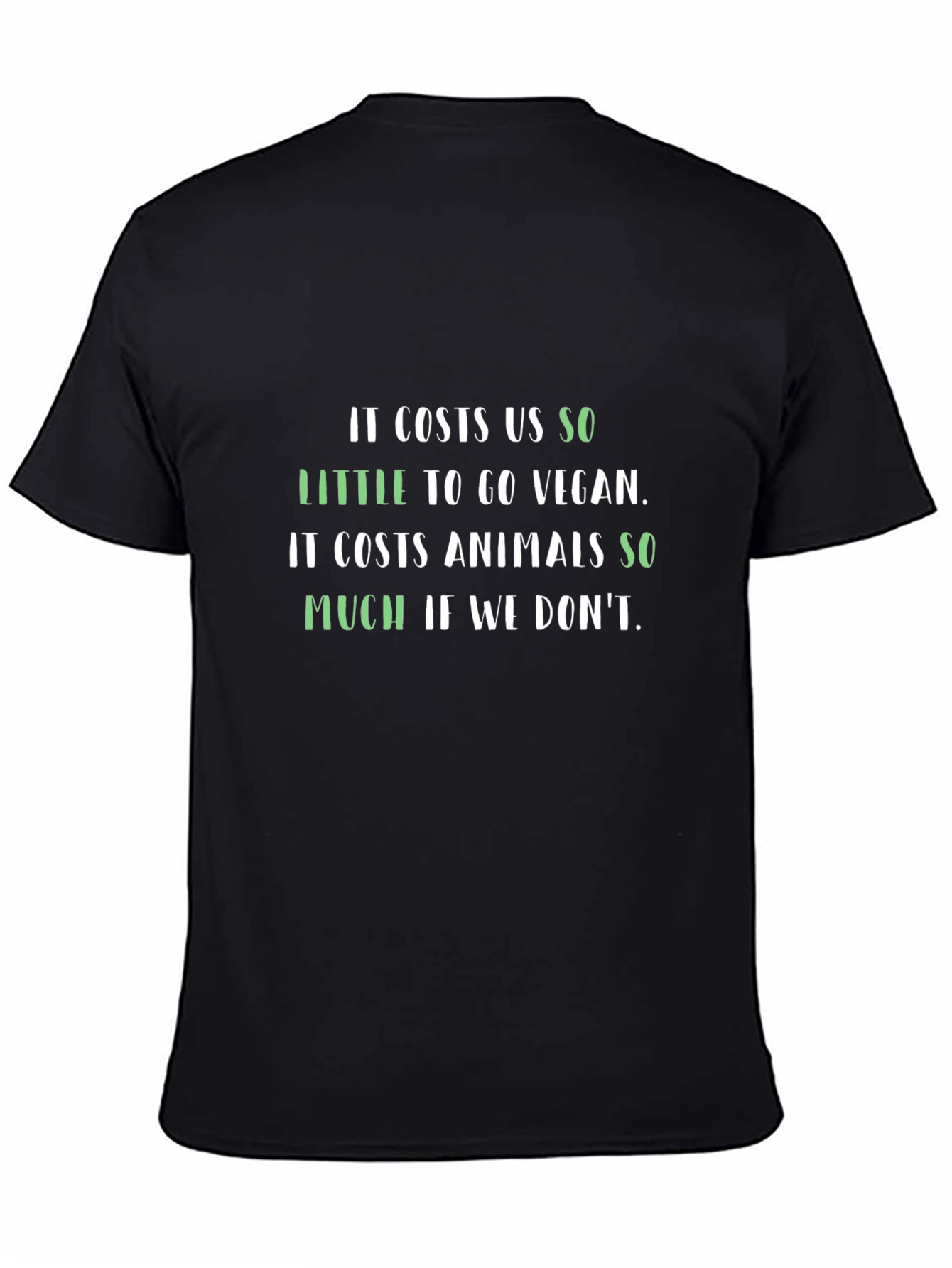 Black Vegan Slogan T-Shirt - Animal Rights Awareness view 4