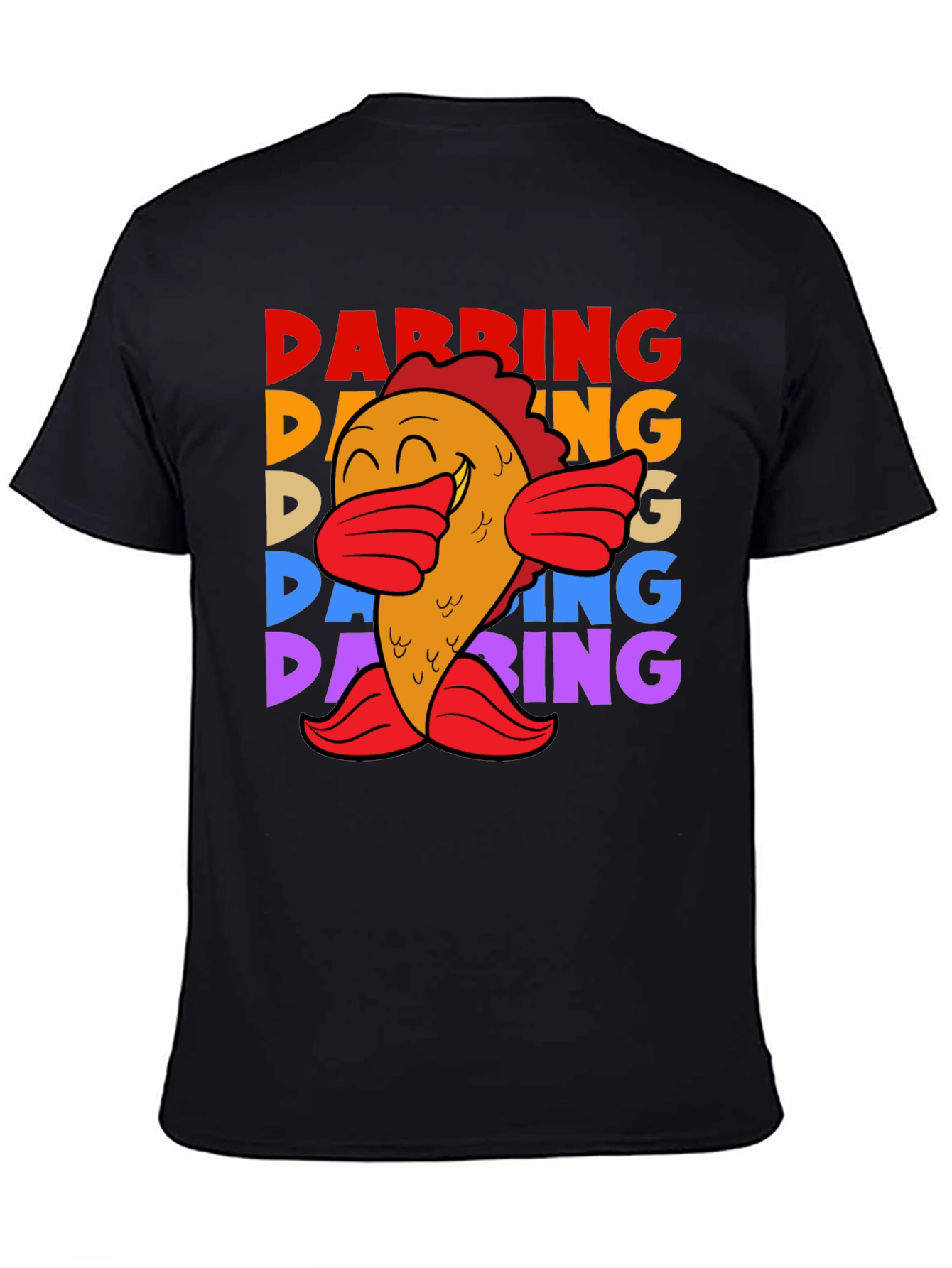 Black Dabbing Fish Graphic Tee - Fun, Unique, Trendy view 4