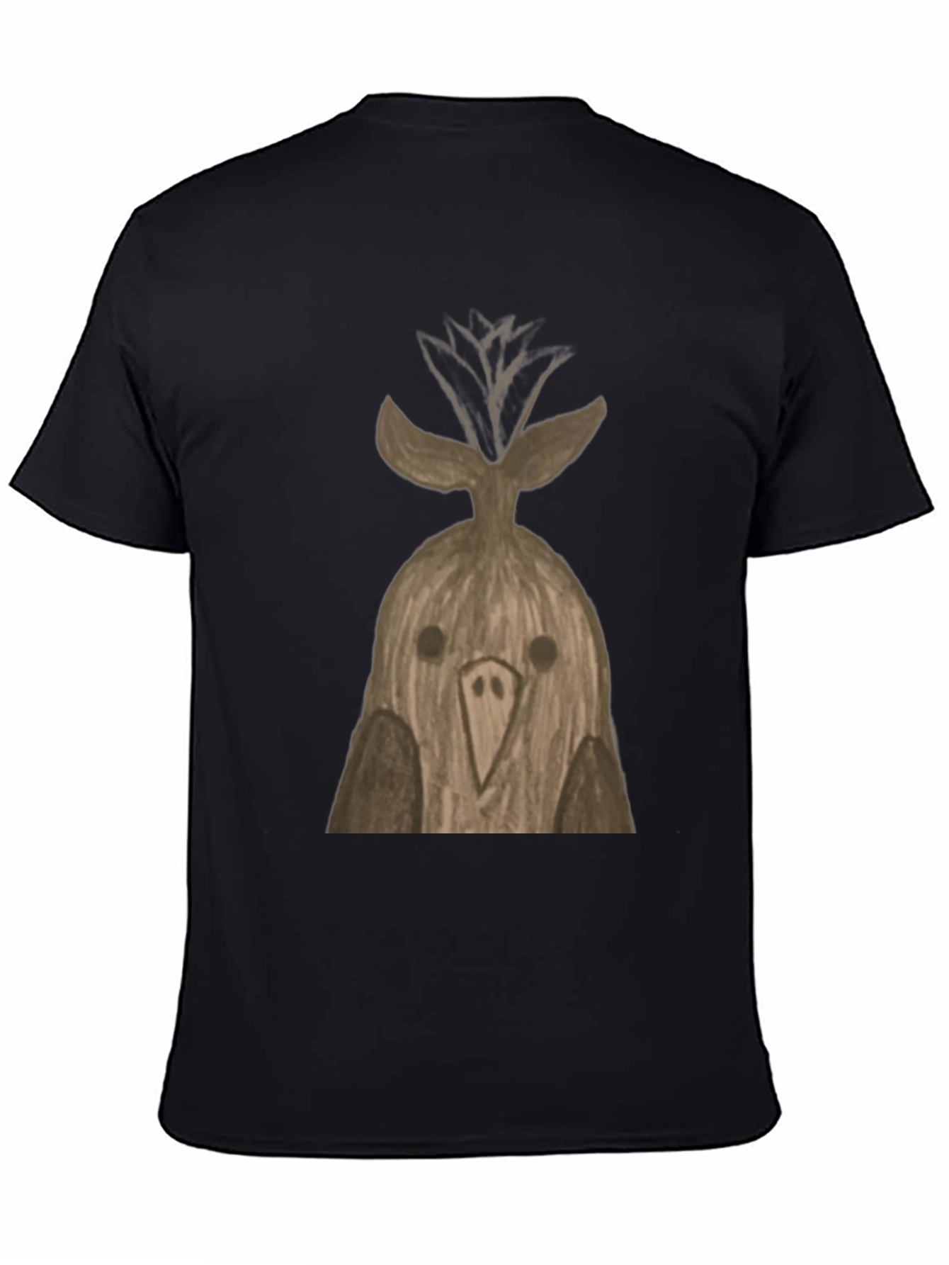 Black Quirky Bird T-Shirt - Unique Hand-Drawn Design view 4