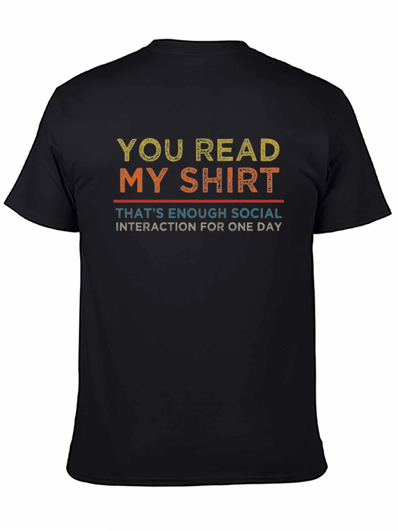 Black Funny Social Interaction T-Shirt view 4