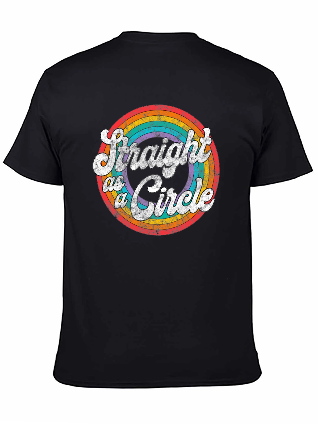 Black Straight as a Circle Graphic Tee - Pride LGBTQ+ Shirt view 4