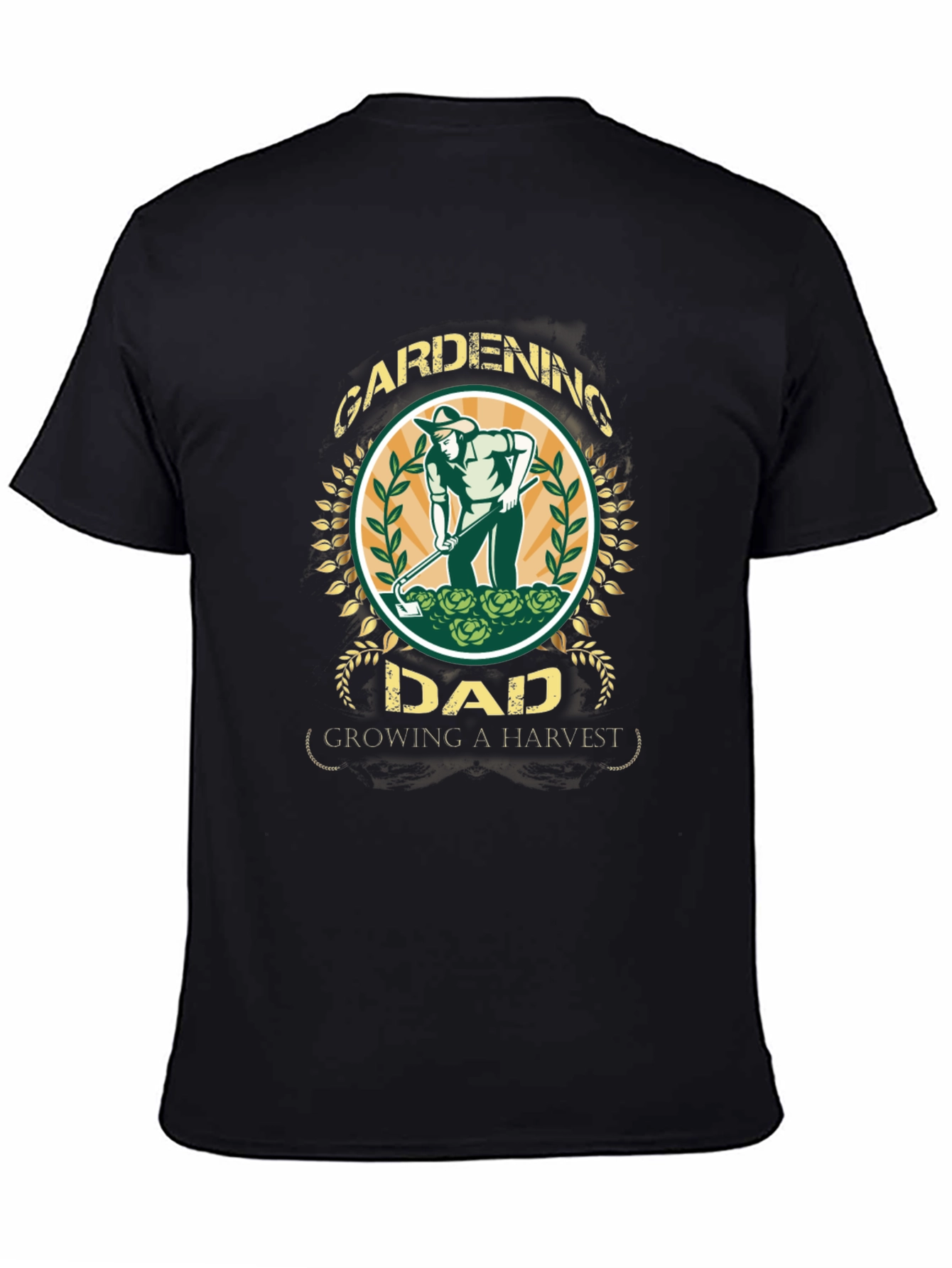 Black Gardening Dad T-Shirt - Growing A Harvest view 4