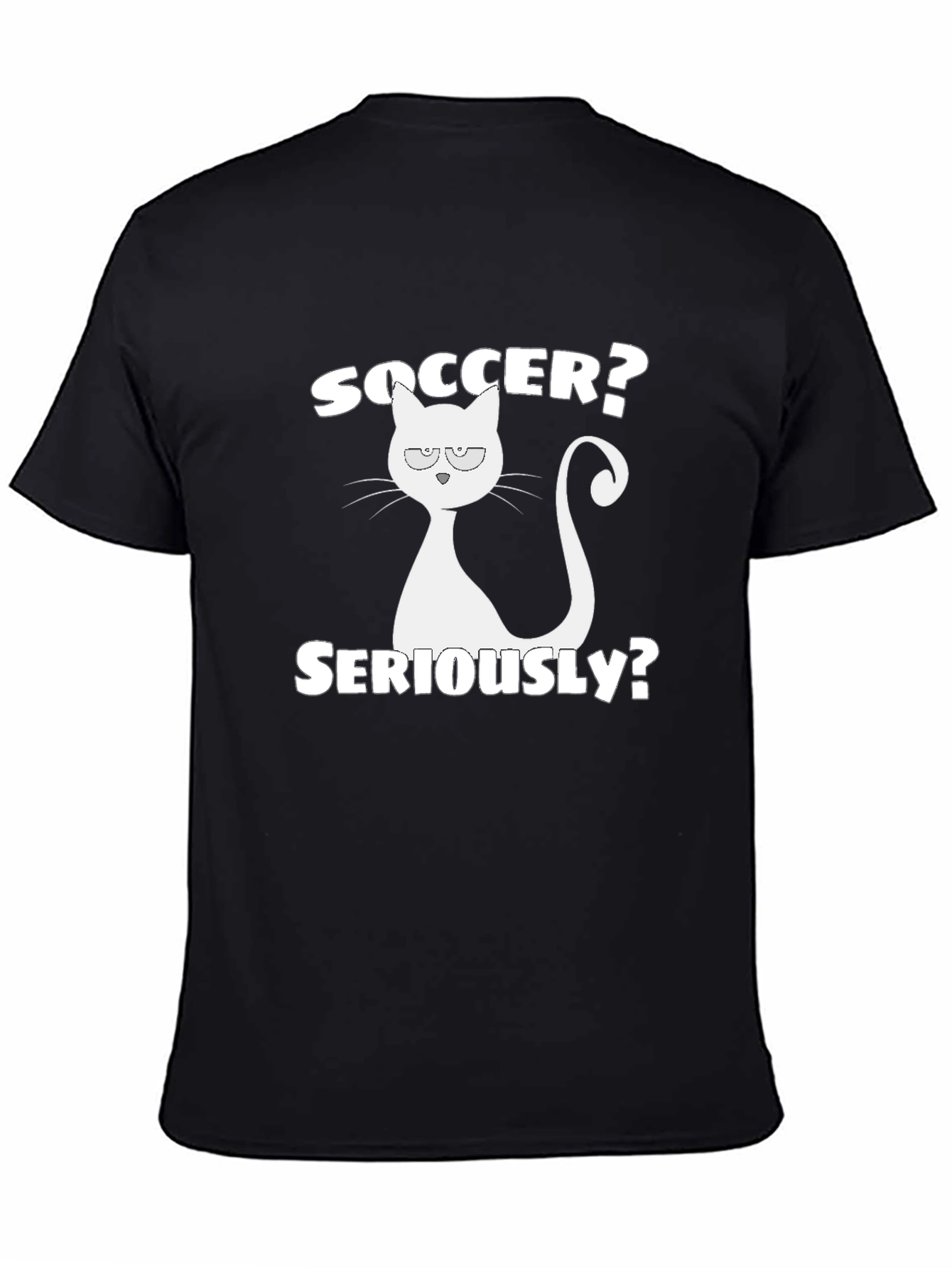 Black Soccer? Seriously? Cat Graphic T-Shirt view 4