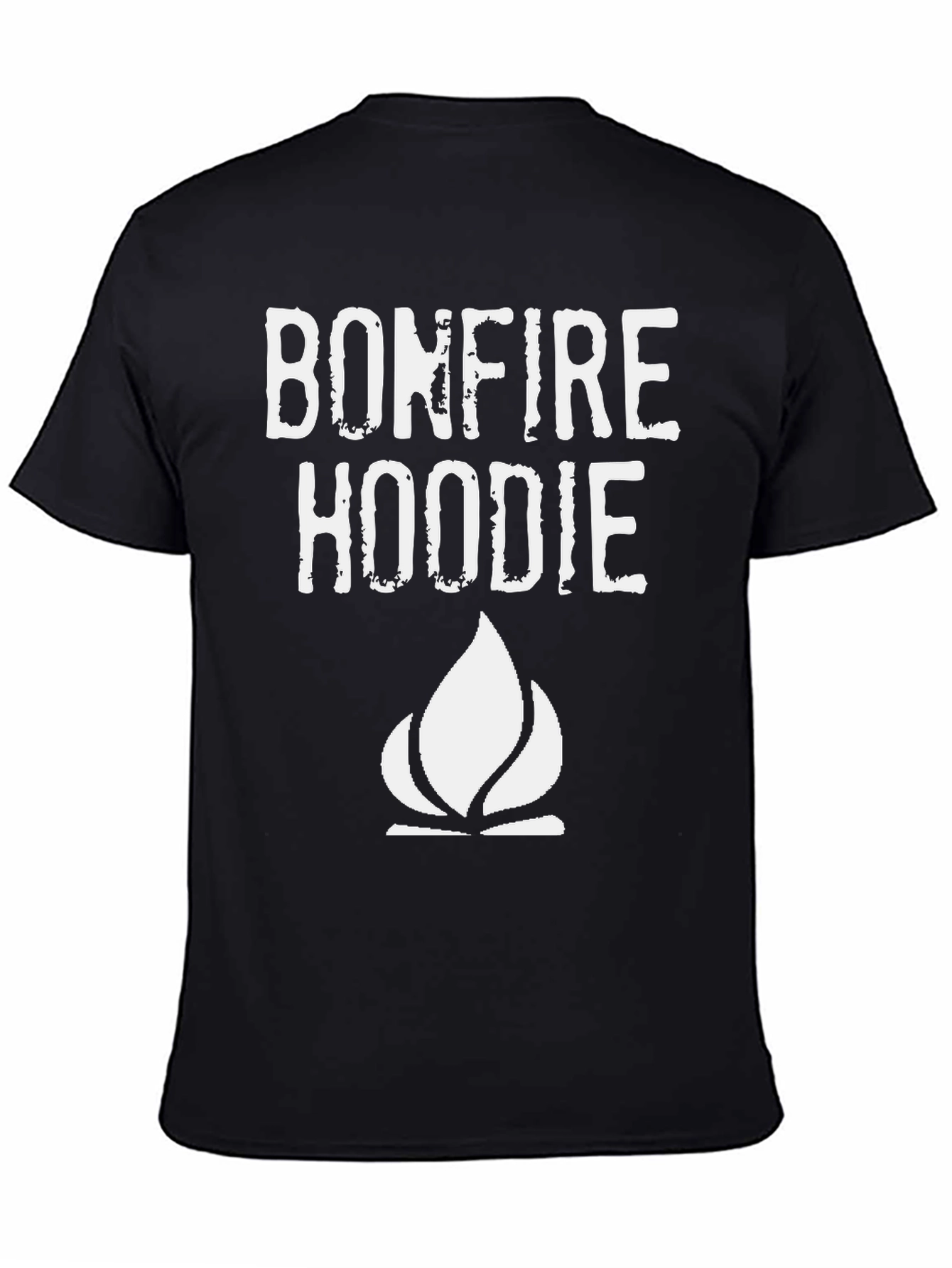 Black Bonfire Hoodie Graphic T-Shirt - Black view 4